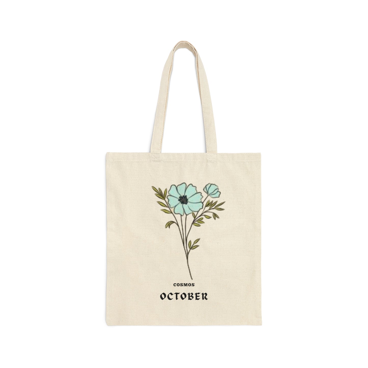 OCTOBER BIRTH MONTH FLOWER TOTE BAG GIFT (COSMOS)