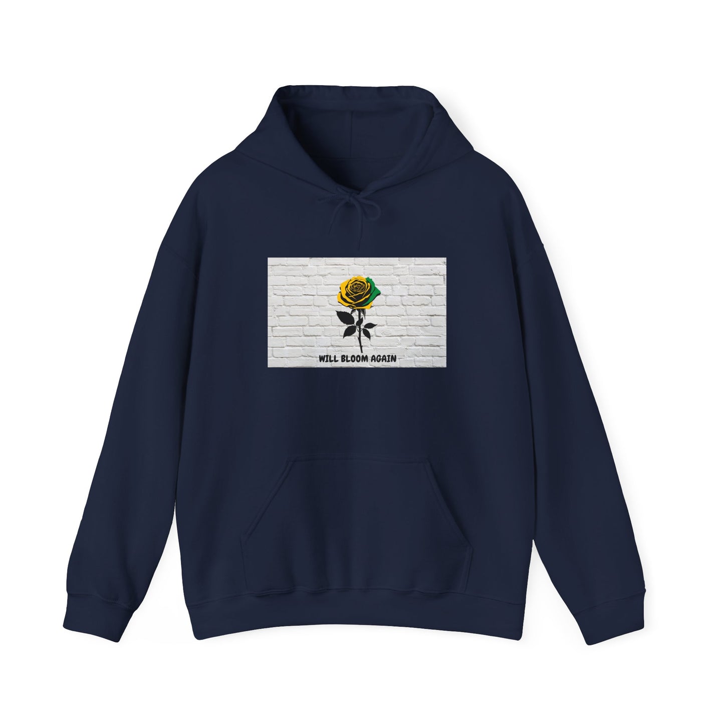 'Will Bloom Again'  Jamaica Theme Rose Graphic Hoodie