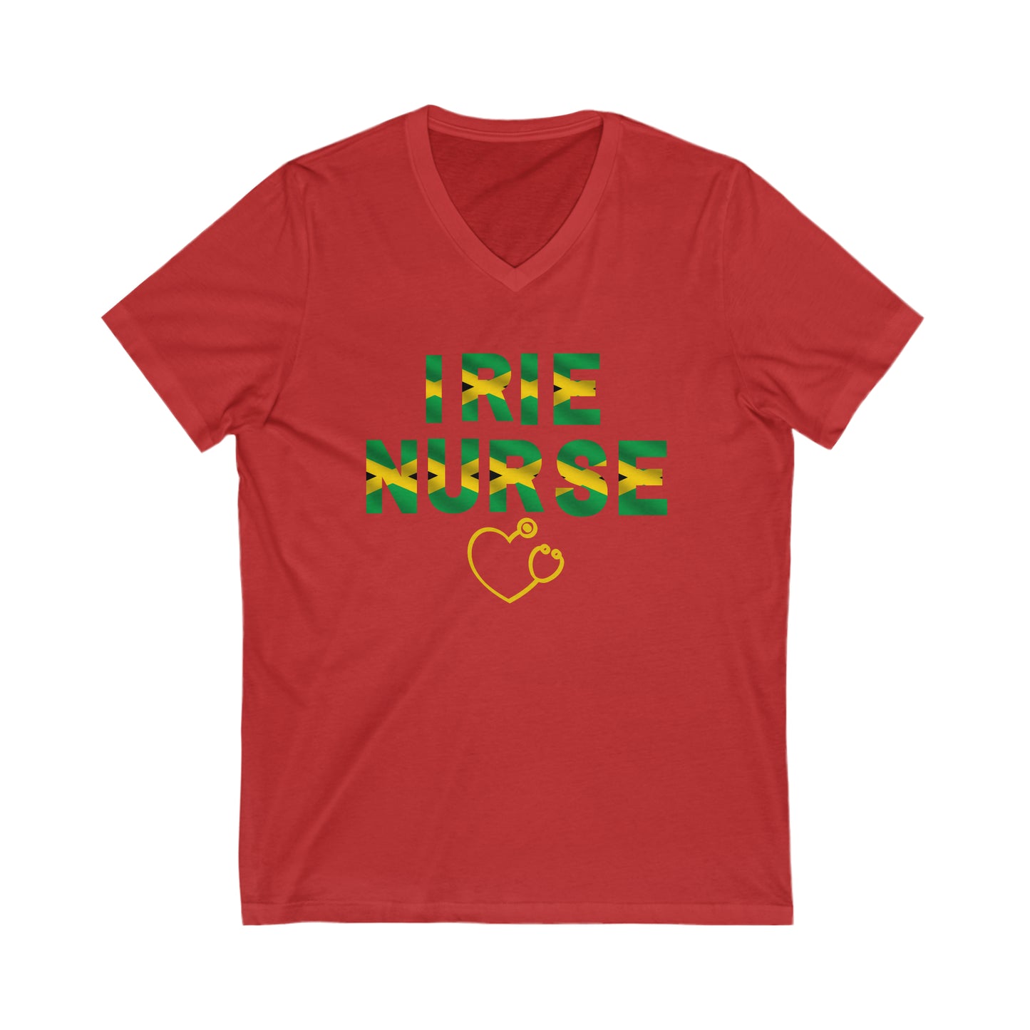 UNISEX V NECK T SHIRT GIFT FOR JAMAICAN NURSE