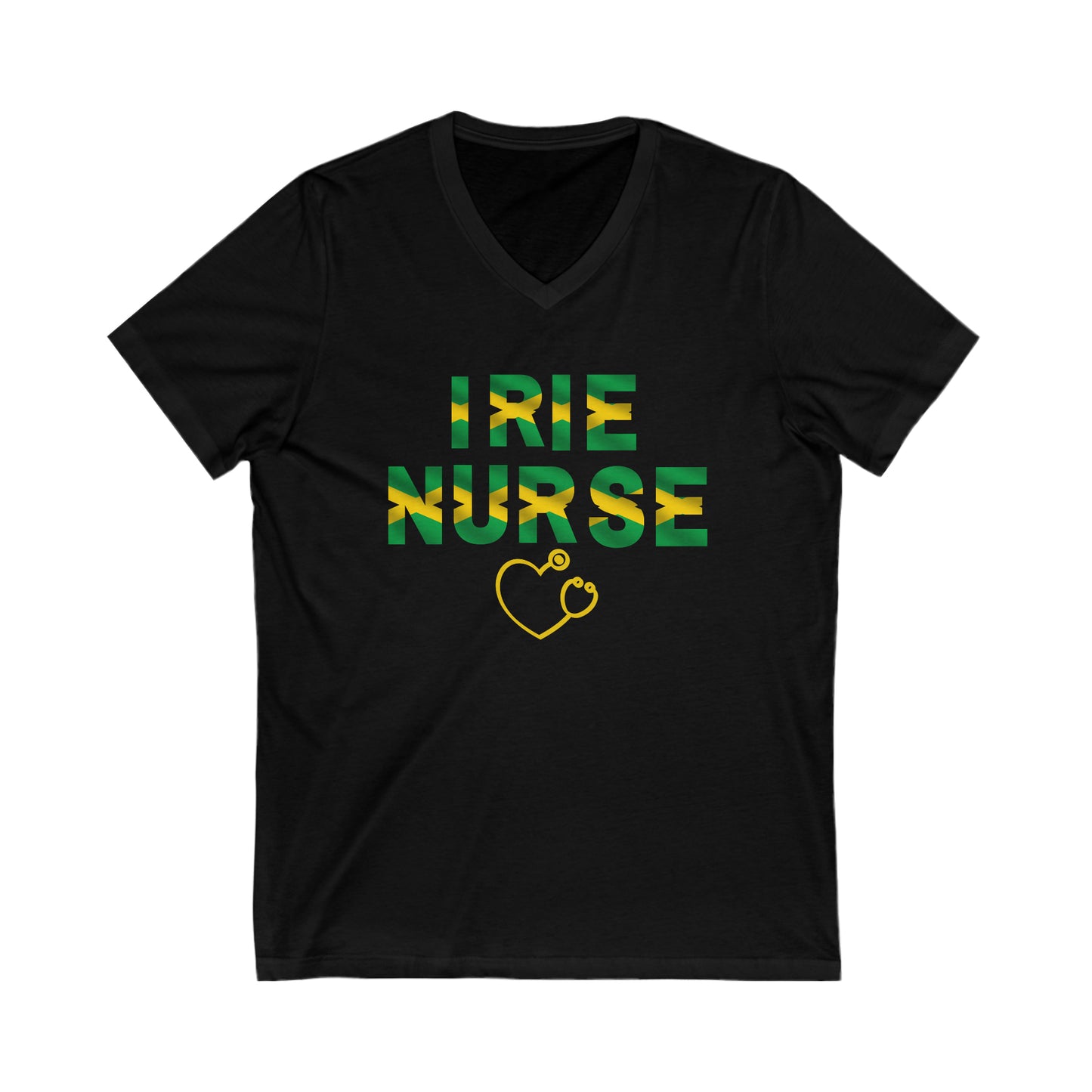 UNISEX V NECK T SHIRT GIFT FOR JAMAICAN NURSE