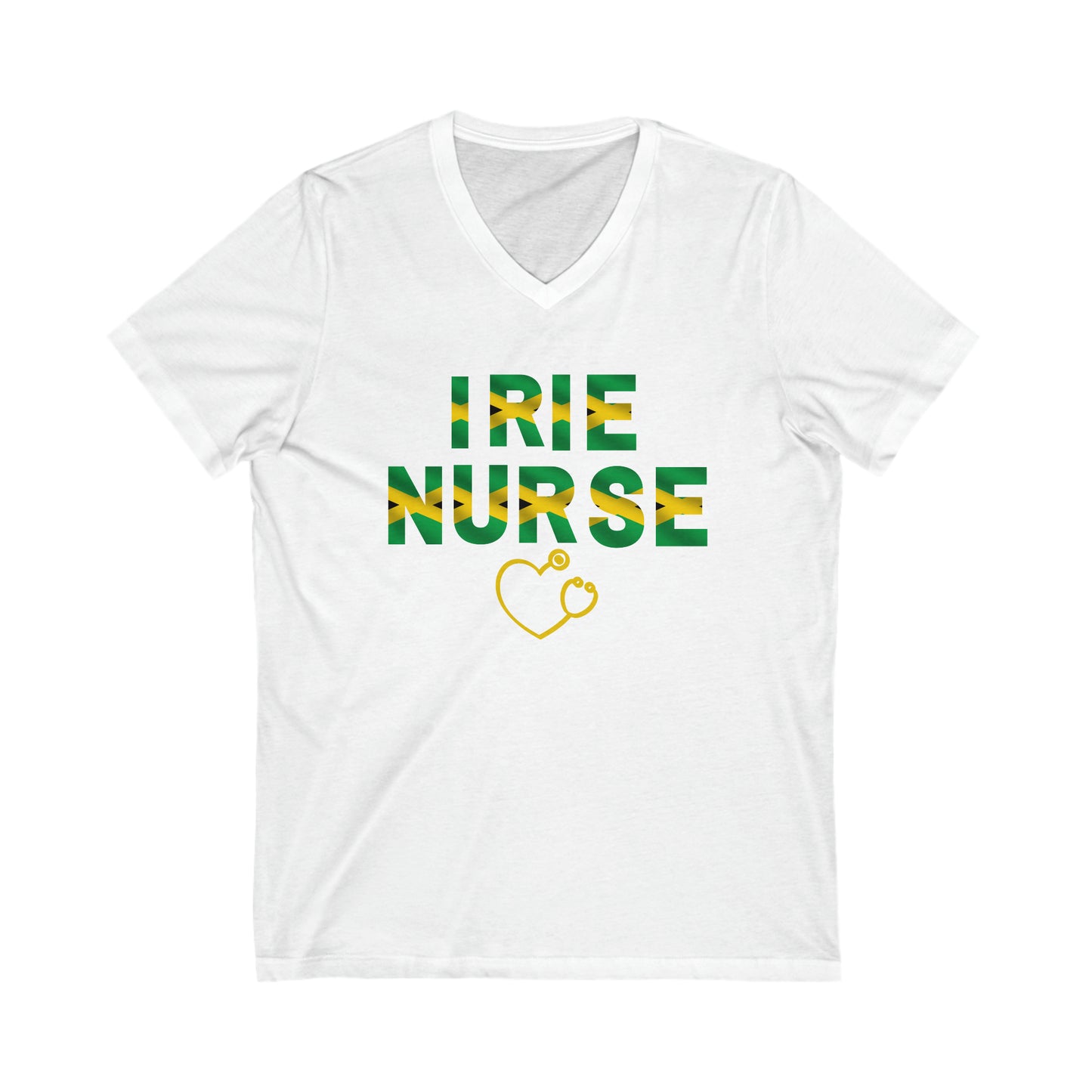 UNISEX V NECK T SHIRT GIFT FOR JAMAICAN NURSE