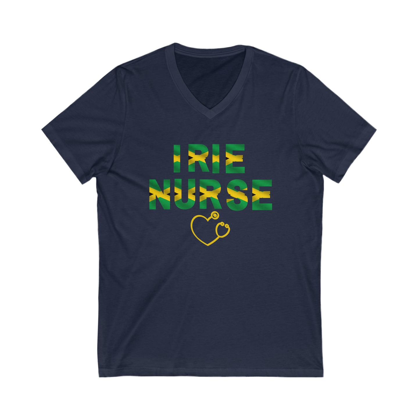 UNISEX V NECK T SHIRT GIFT FOR JAMAICAN NURSE