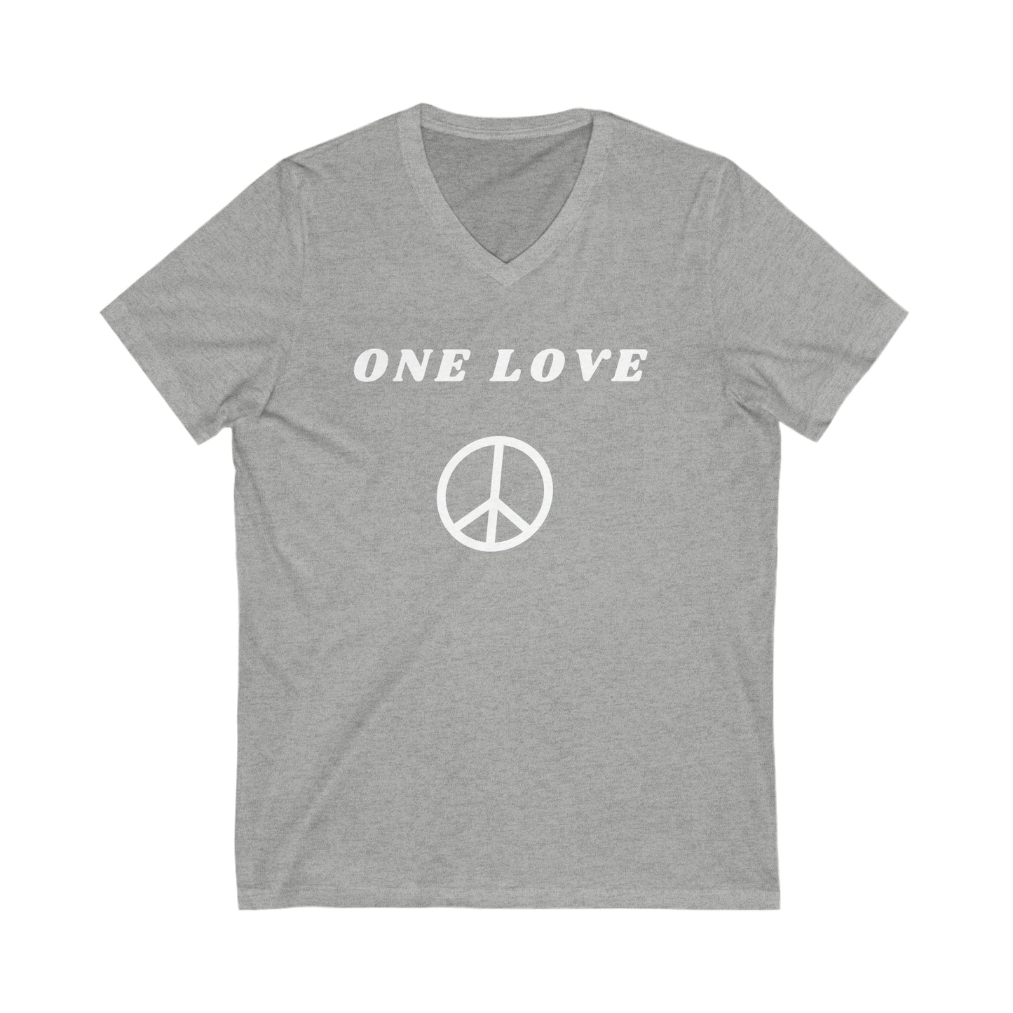 ONE LOVE AND PEACE UNISEX V NECK SHIRTS