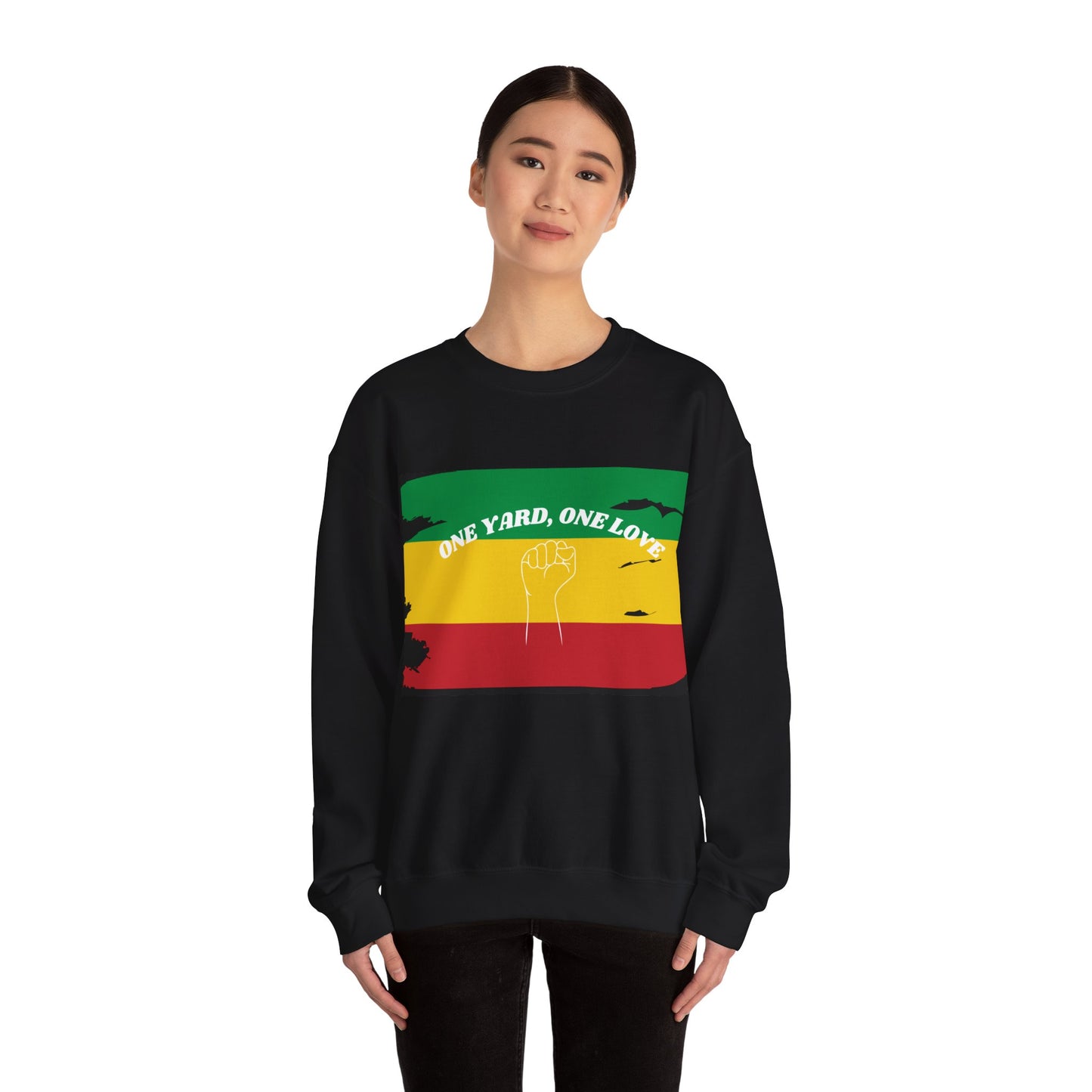 ONE YARD LOVE POWER ART GRAPHIC ART CREWNECK SWEATSHIRT