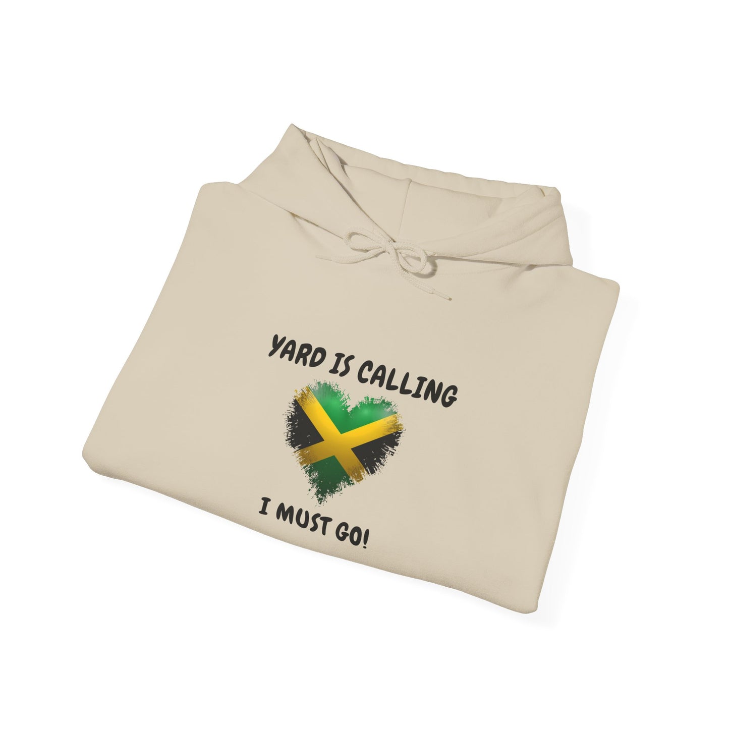 Jamaica  Flag Heart Hoodie "Yard Is Calling, I Must Go" Pullover