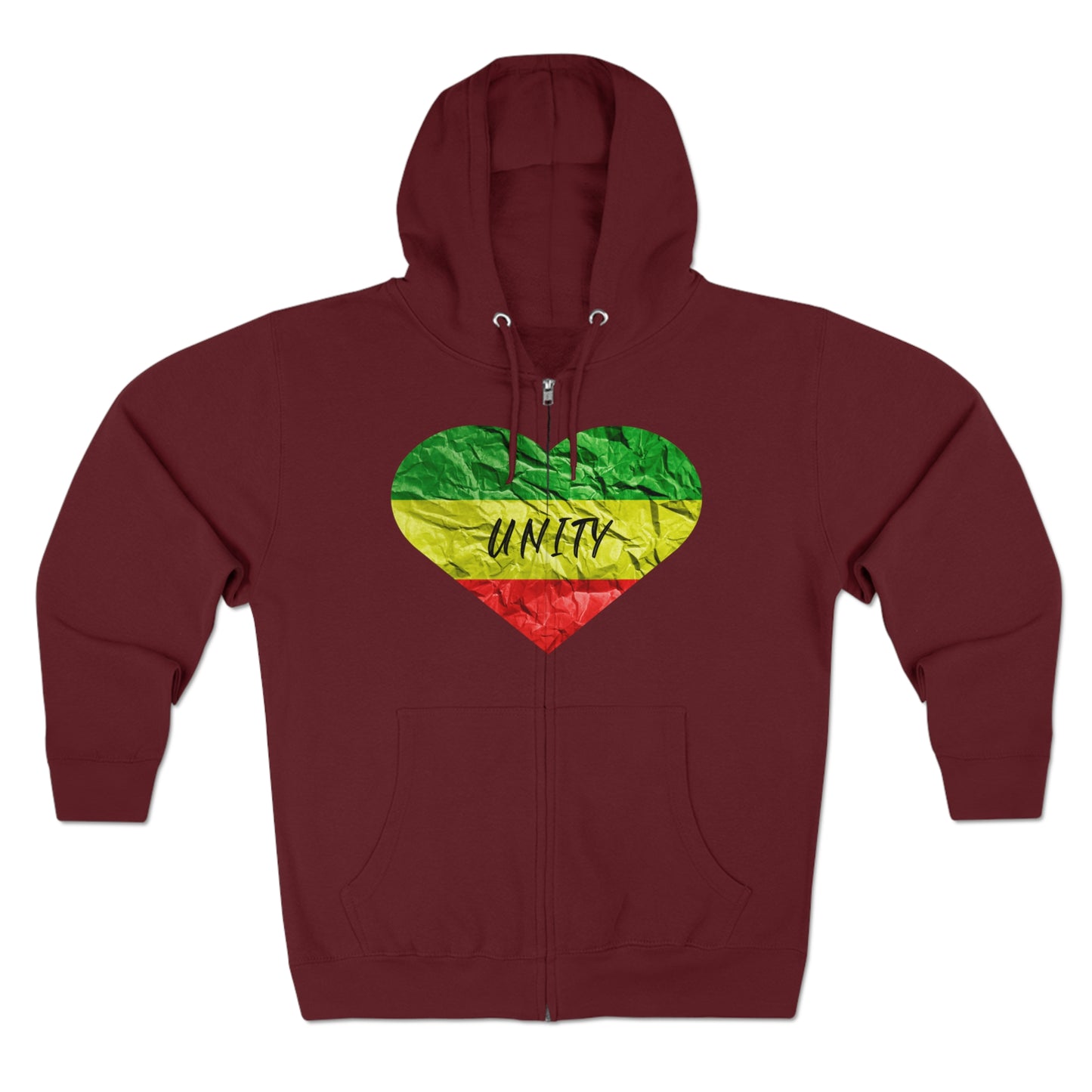 UNITY RASTA THEME HEART ZIP UP HOODIE GIFT