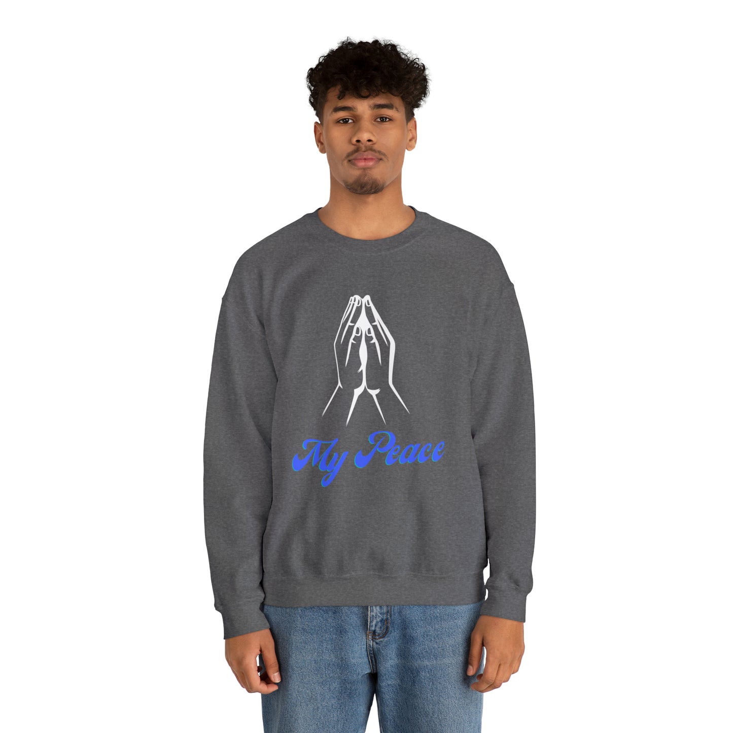 Praying Hands design crewneck sweatshirt