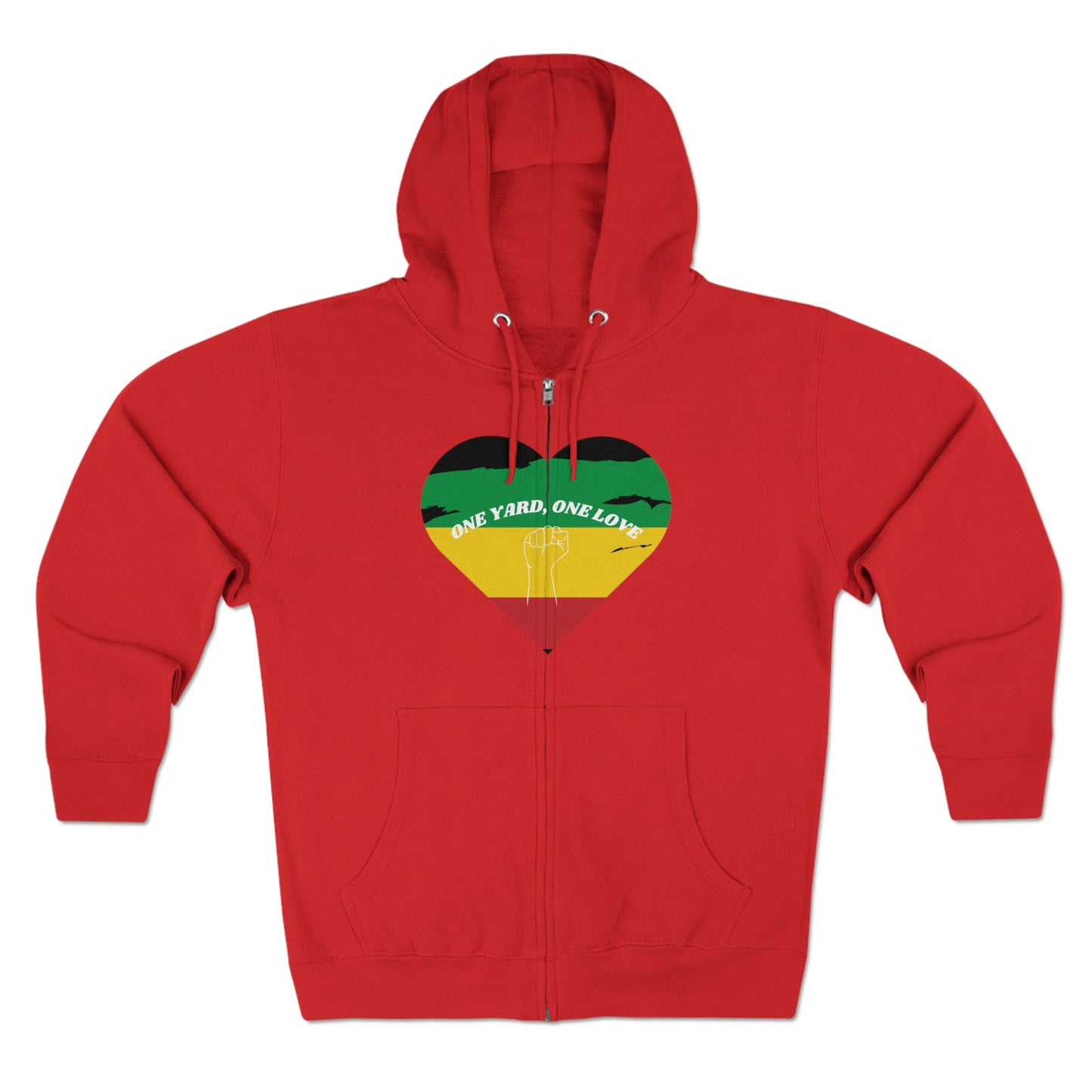 ONE YARD ONE LOVE ZIP FRONT HOODIE