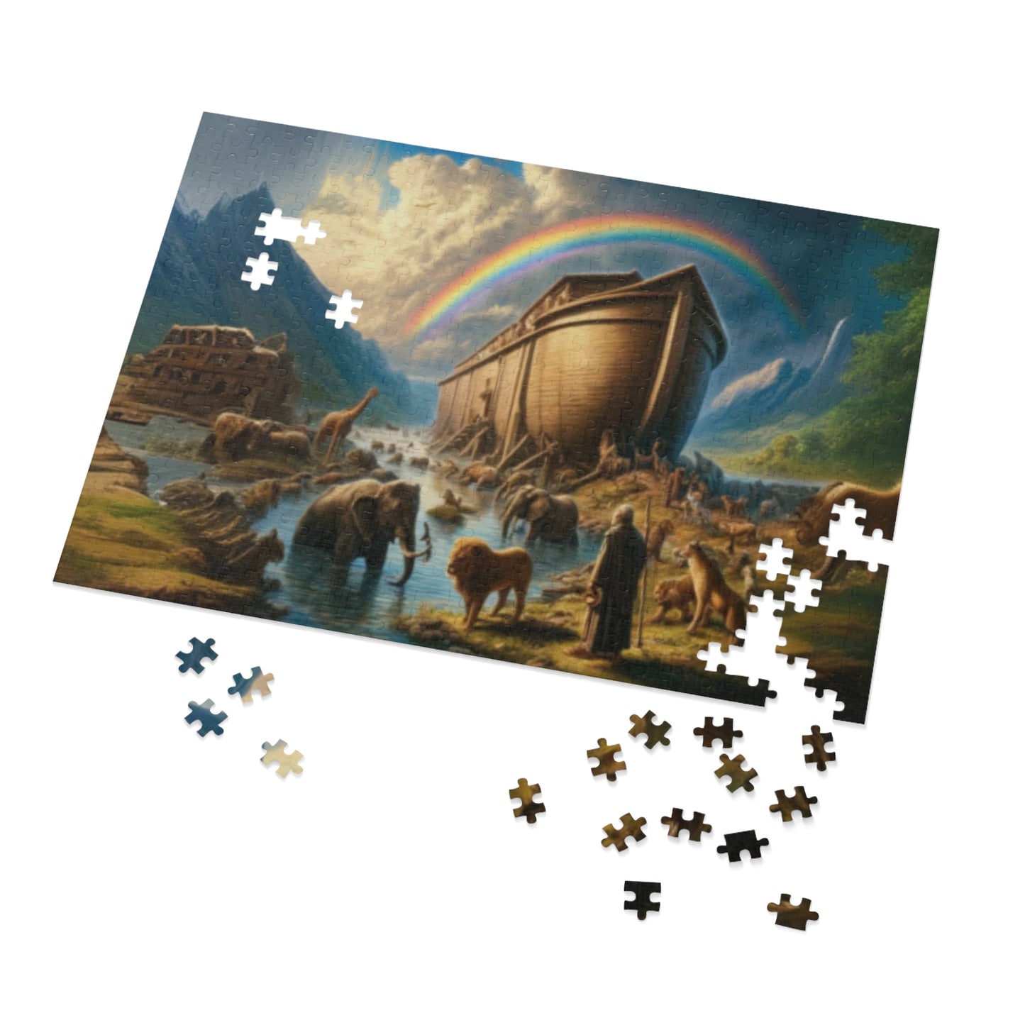 Noah's Ark Jigsaw Puzzle with Tin