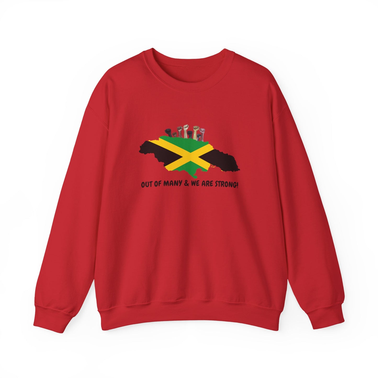 Jamaican Unity Crewneck Sweatshirt — "Out of Many, We Are Strong"