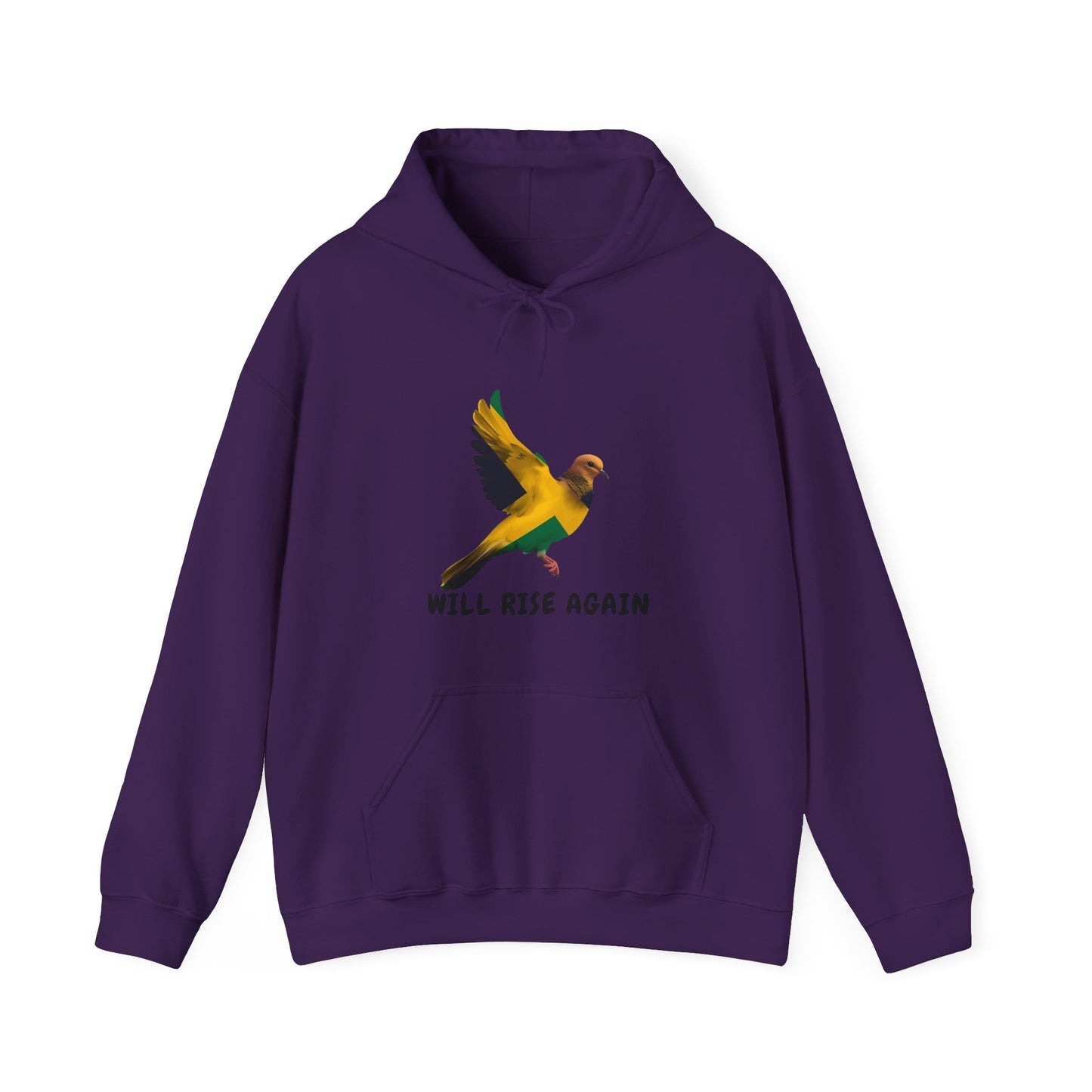 Will Rise Again Jamaica Bird Inspirational Hooded Pullover