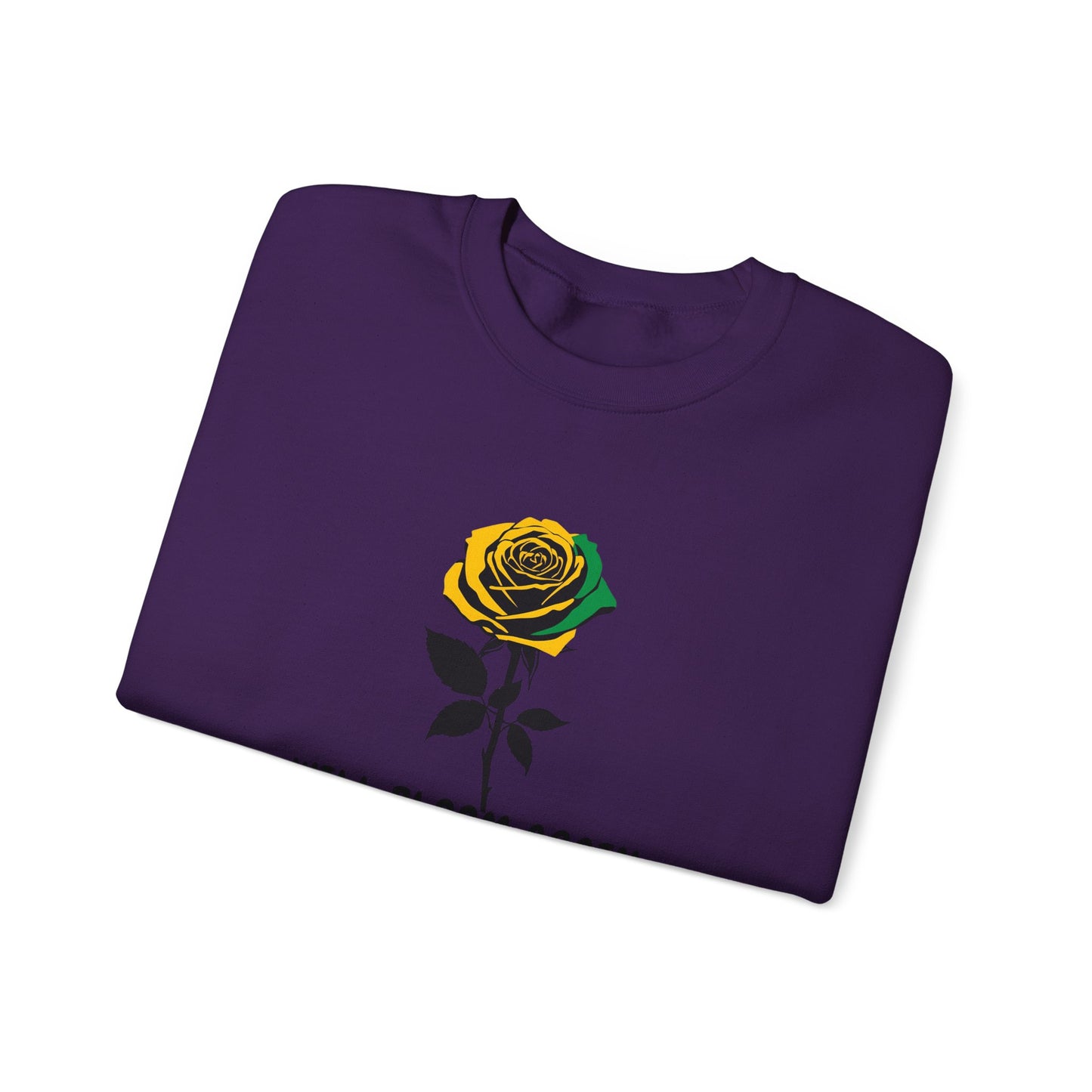 Jamaican Vibe Crewneck Sweatshirt — "Will Bloom Again" Rose Inspirational Pullover