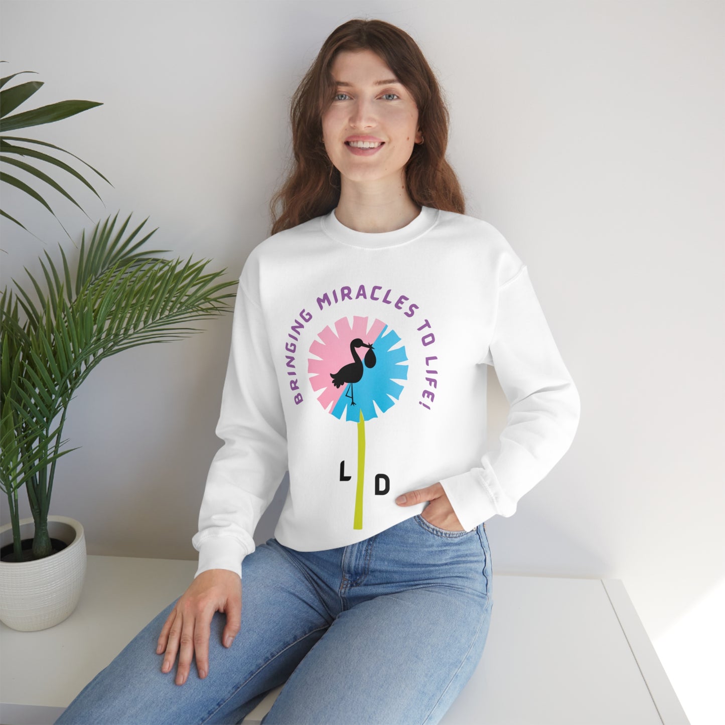 L & D NURSE CREWNECK SWEATSHIRT MIRACLES TO LIFE NURSE GIFT