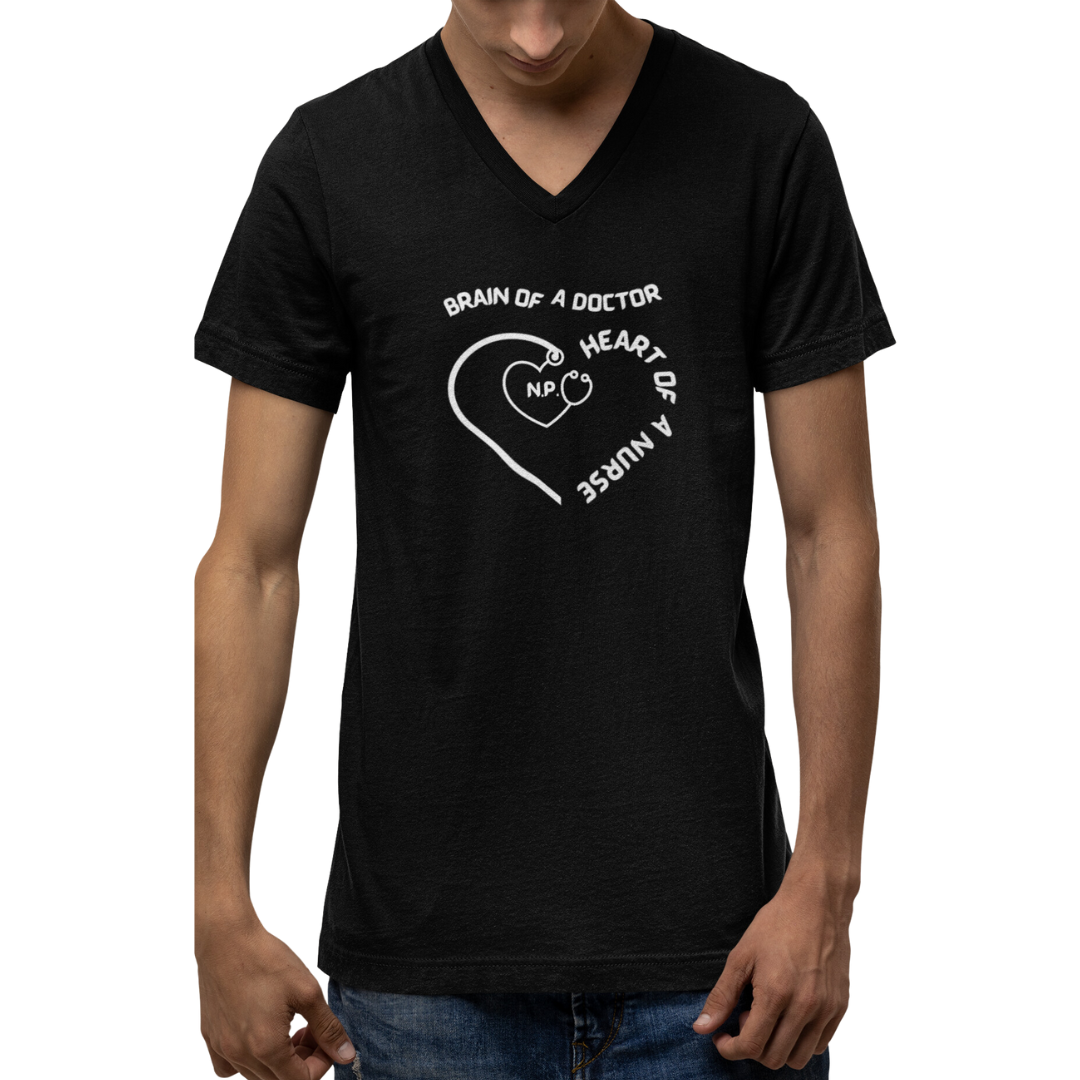 HEART OF A NURSE, NURSE PRACTITIONER V NECK T SHIRT GIFT