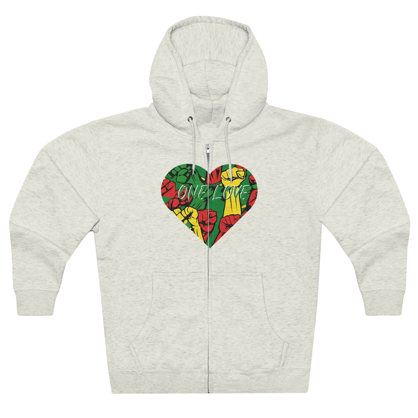 ONE LOVE HEART ZIP UP HOODIE GIFT