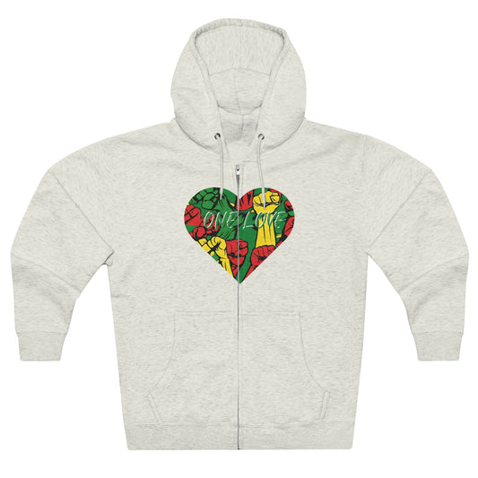 ONE LOVE HEART ZIP UP HOODIE GIFT