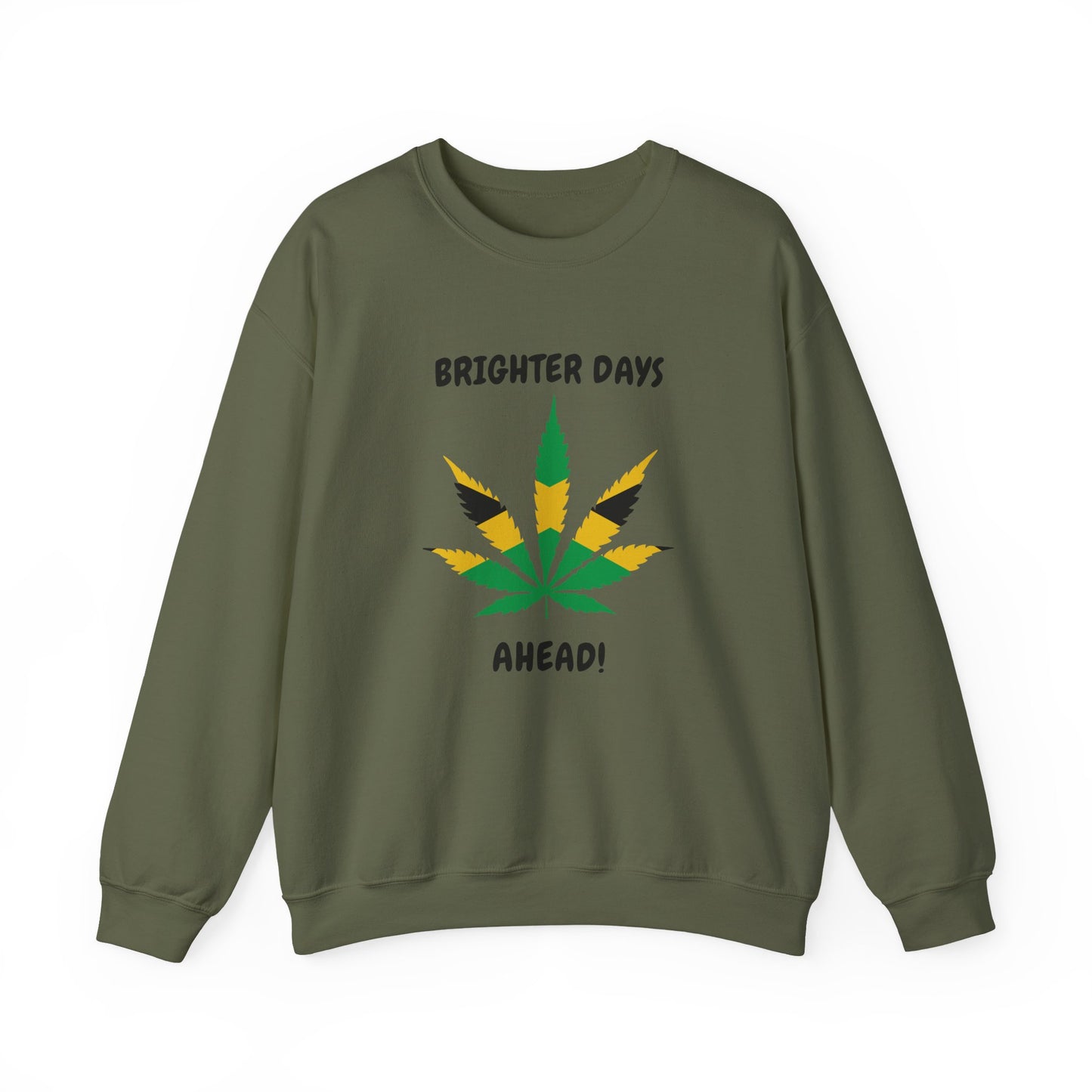 Brighter Days Ahead Sweatshirt — Rasta Leaf Graphic Crewneck