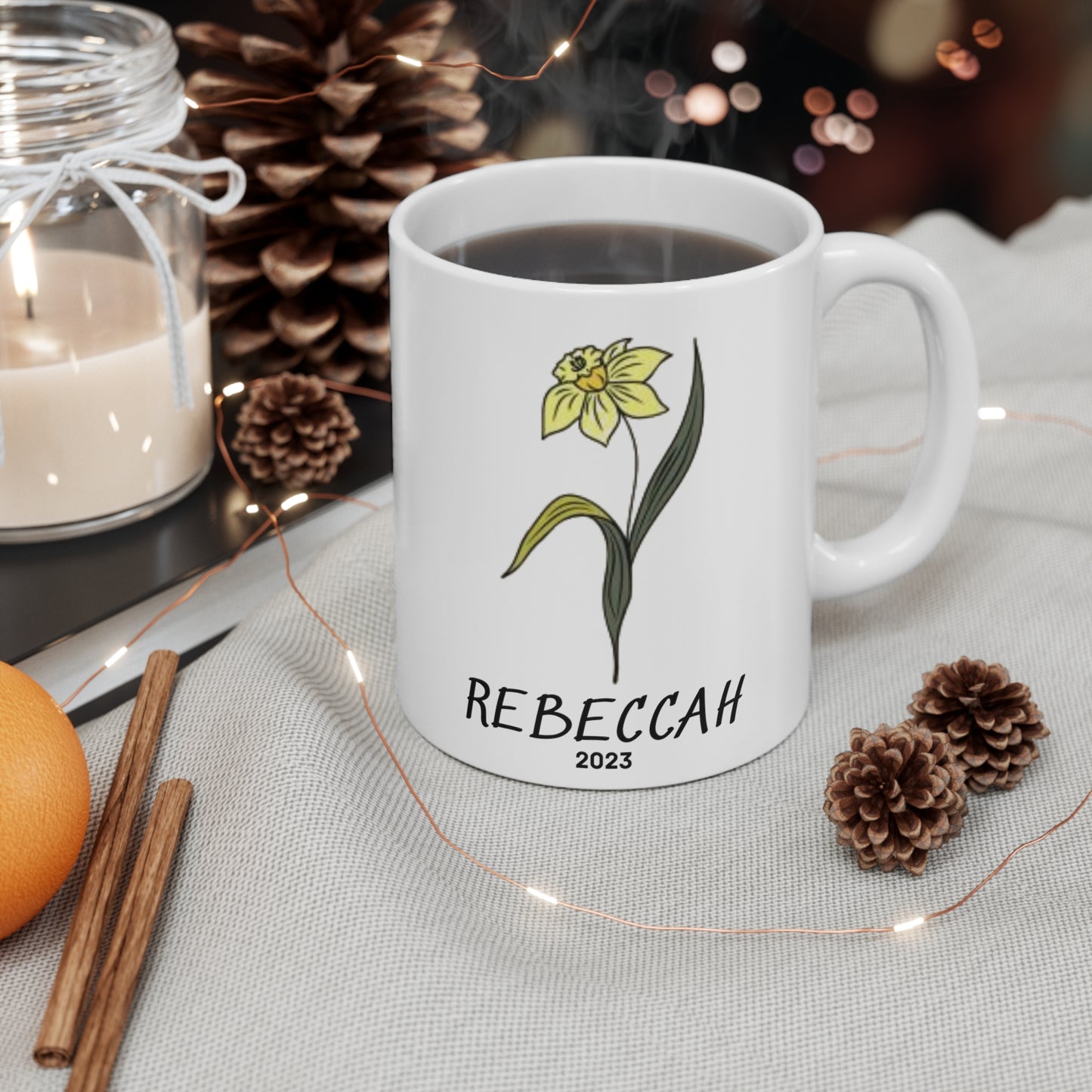 Birth Month flower mug ( March)