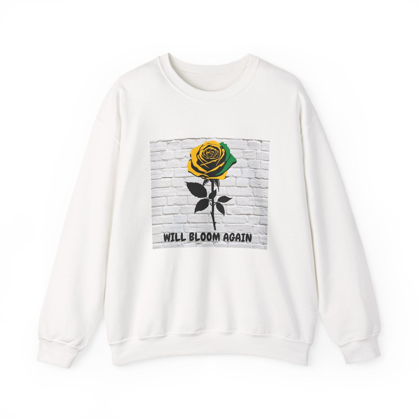 Will Bloom Again  Rose Graphic Sweatshirt