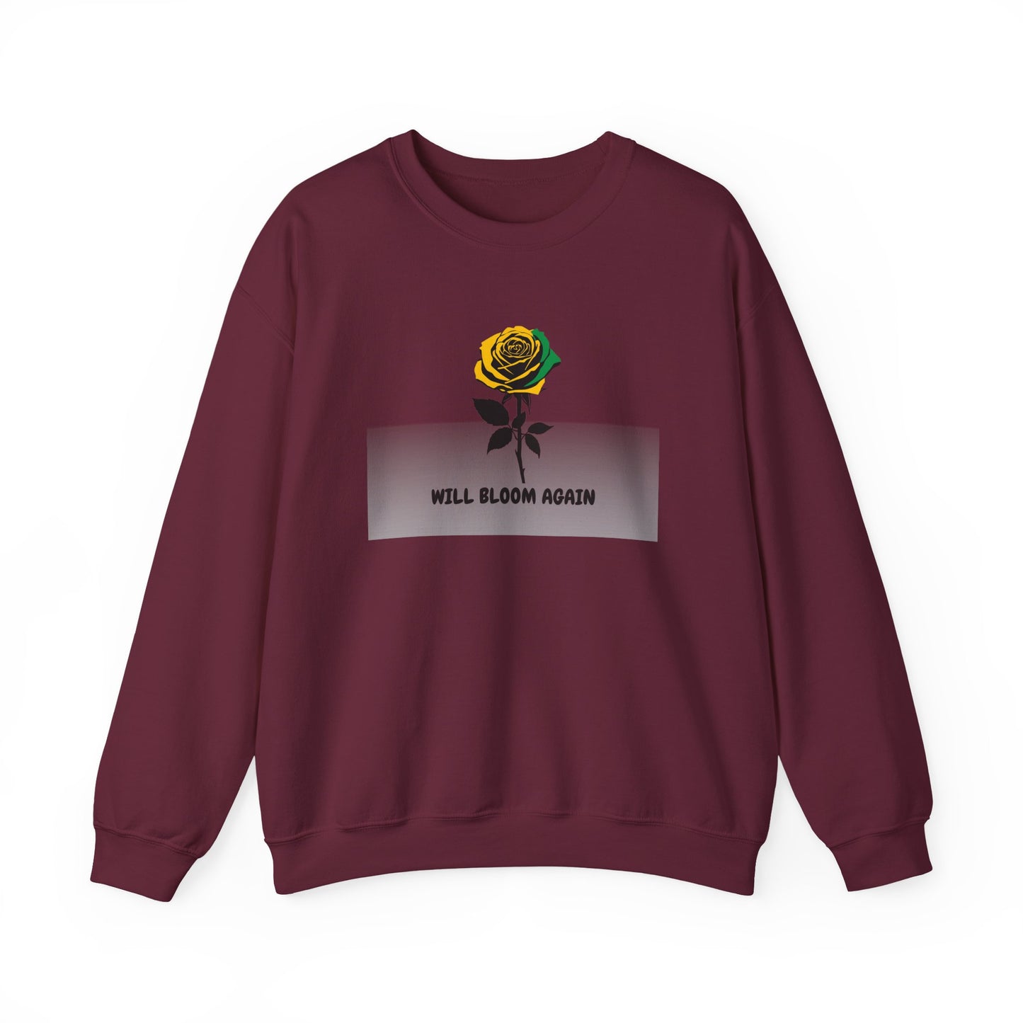 Will Bloom Again Jamaican Theme  Inspirational Rose Flower Pullover Gift