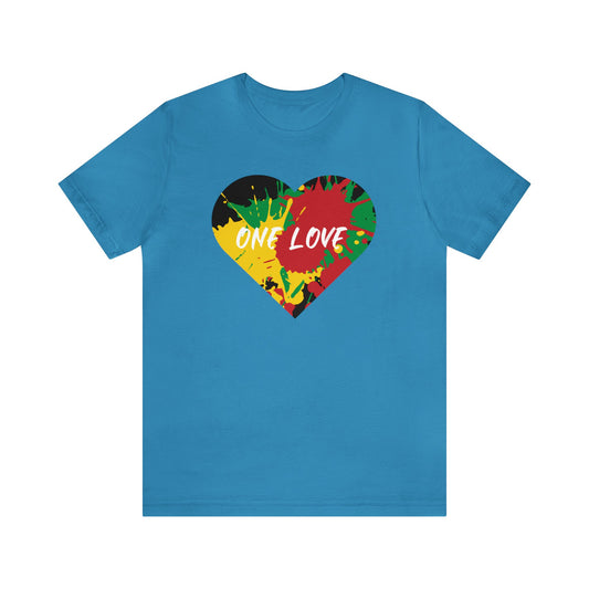 ONE LOVE RASTAH COLOR ART DESIGN CREWNECK TEE