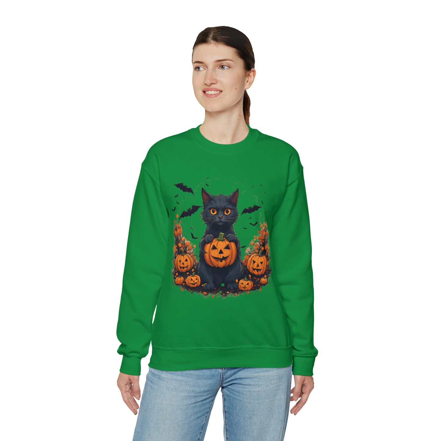 BLACK CAT HALLOWEEN SWEATSHIRT GIFT