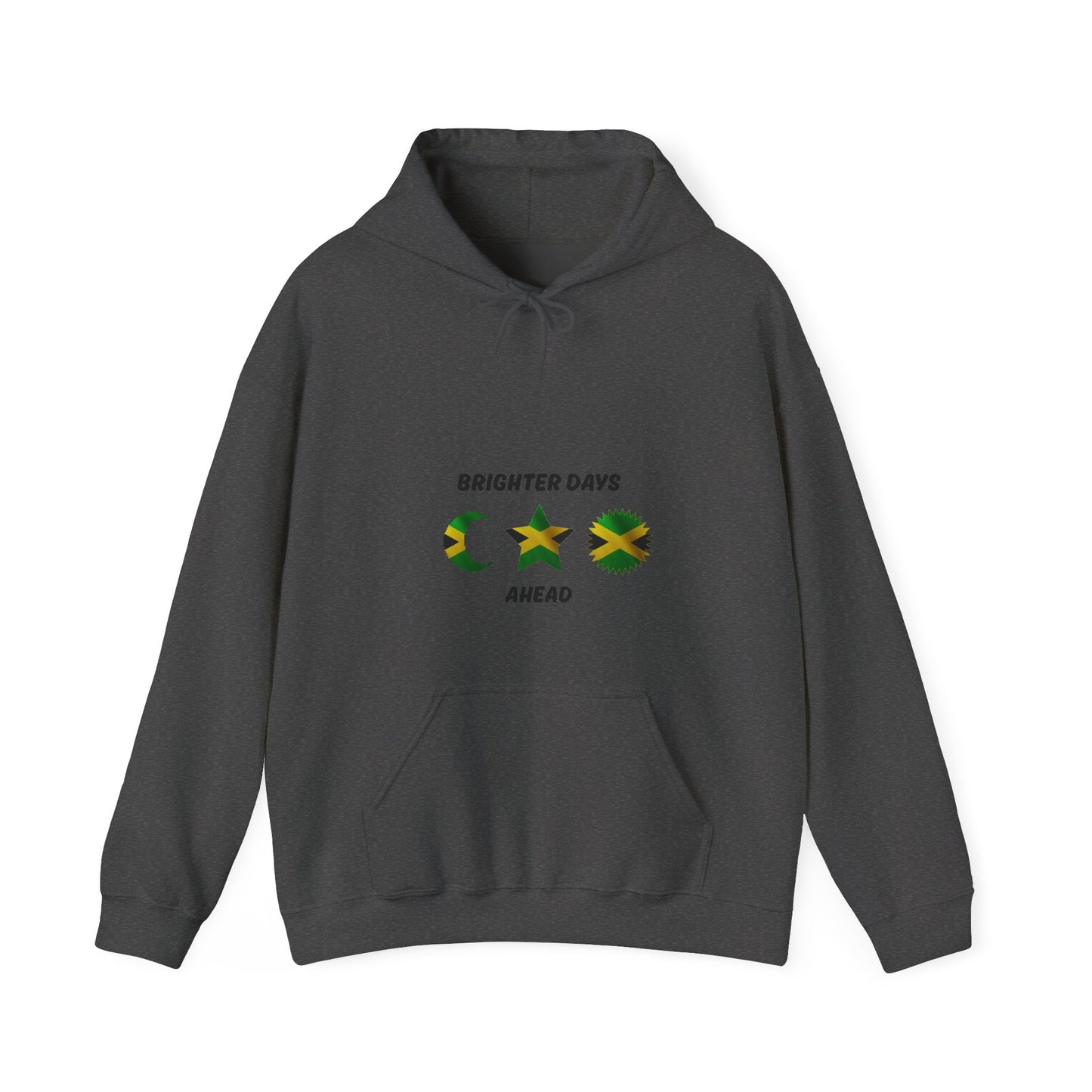 Brighter Days Ahead Hoodie — Jamaican Flag Sun Moon Star Design