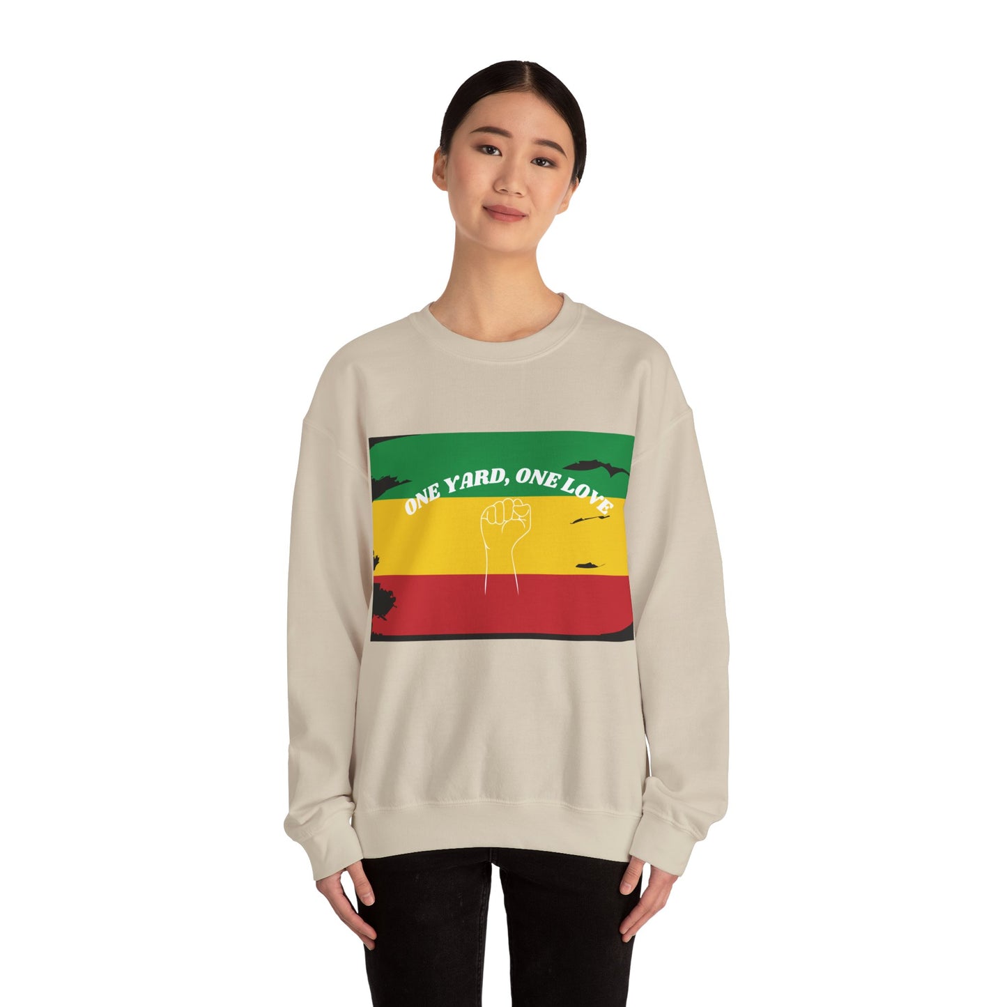 ONE YARD LOVE POWER ART GRAPHIC ART CREWNECK SWEATSHIRT