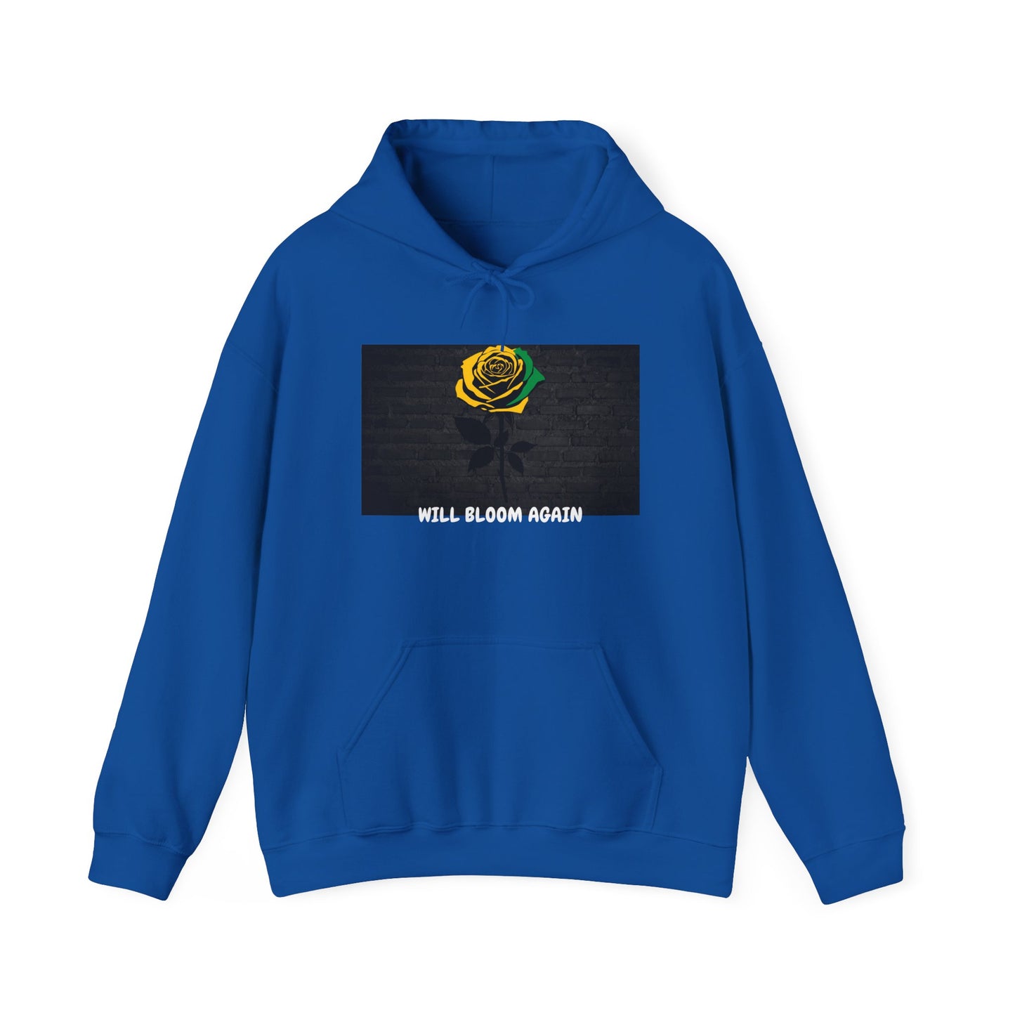 Will Bloom Again Symbol of Resilience Graphic Rose Hooded Sweatshirt