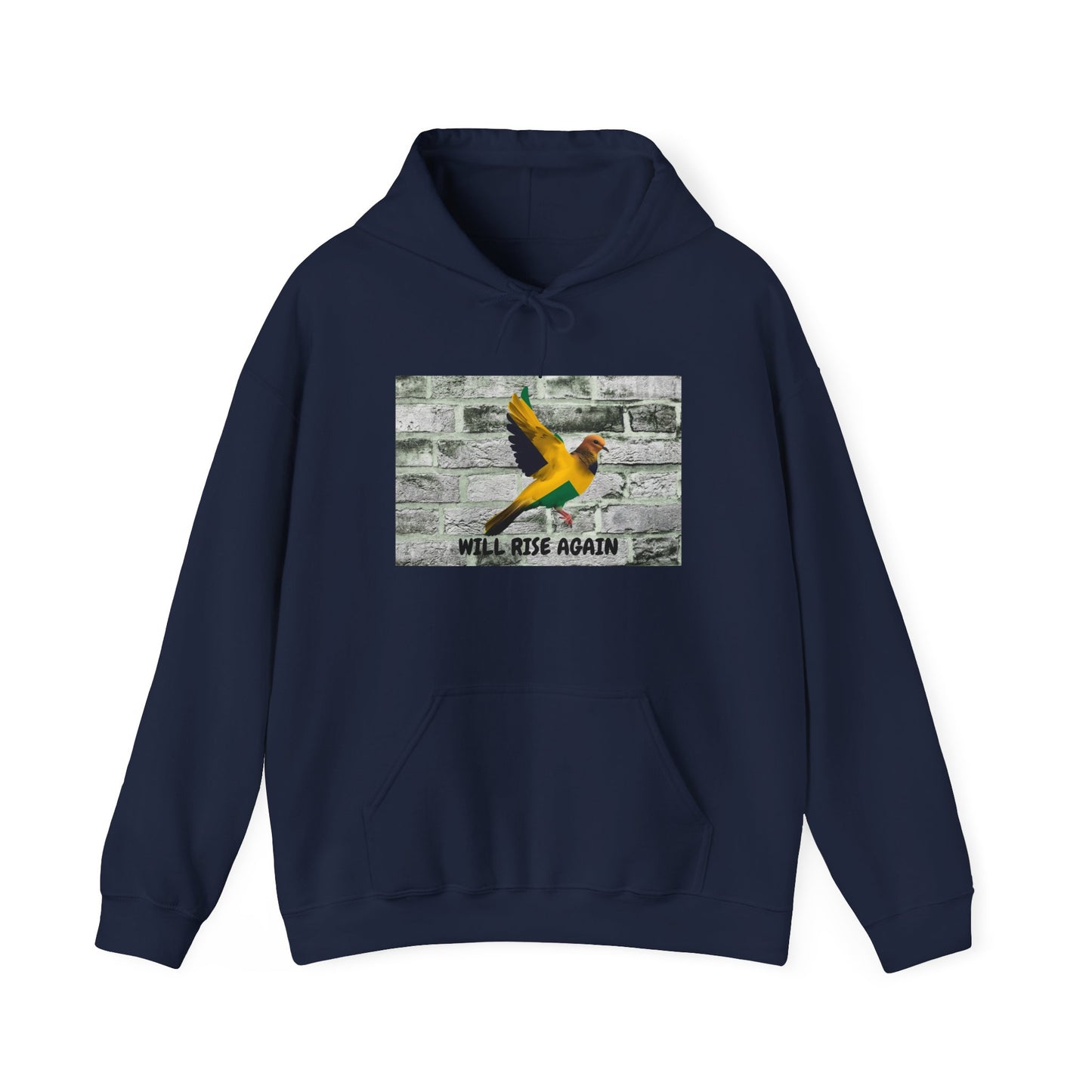 Rise Again Jamaican Flag Bird Graphic Hooded Sweatshirt A
