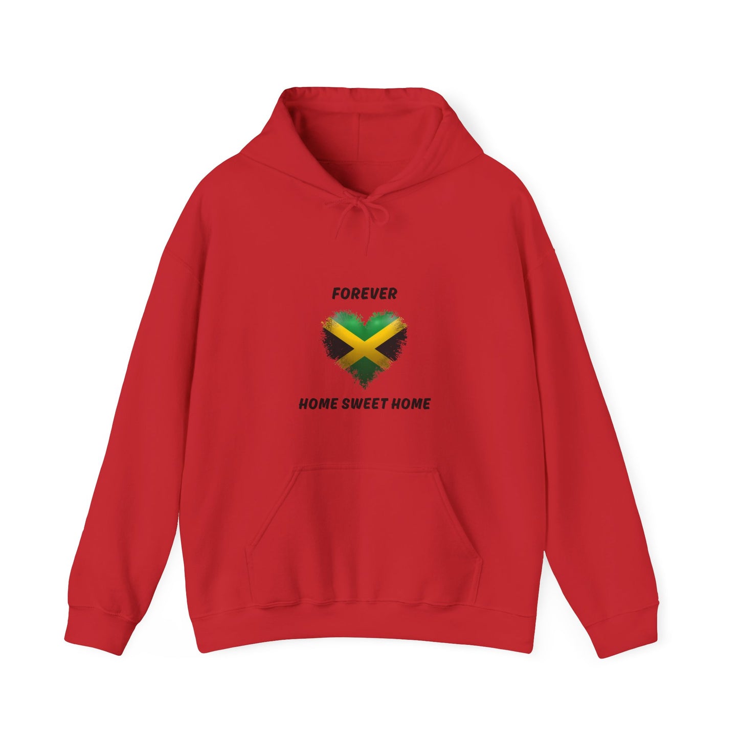 Forever Home Sweet Home Jamaican Flag Heart Hoodie Pullover