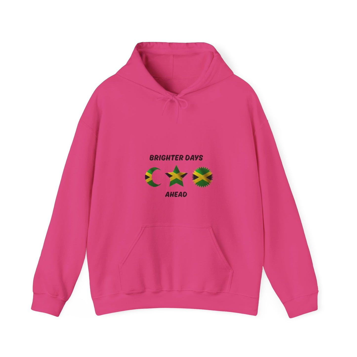 Brighter Days Ahead Hoodie — Jamaican Flag Sun Moon Star Design