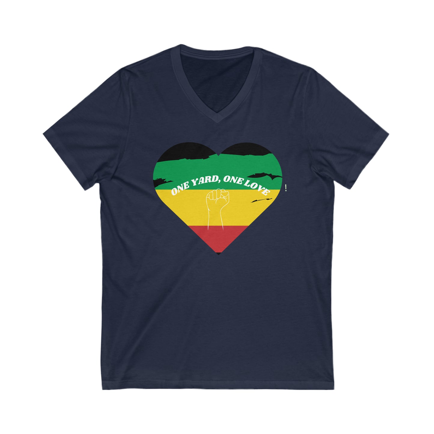 ONE YARD ONE LOVE UNITY MESSAGE V NECK T SHIRT