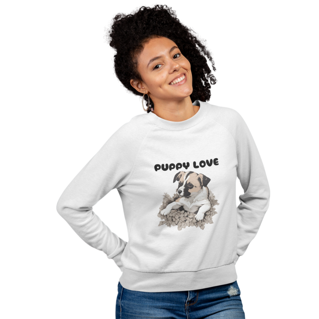 Puppy Love Puppy Pic Design Crewneck Sweatshirt