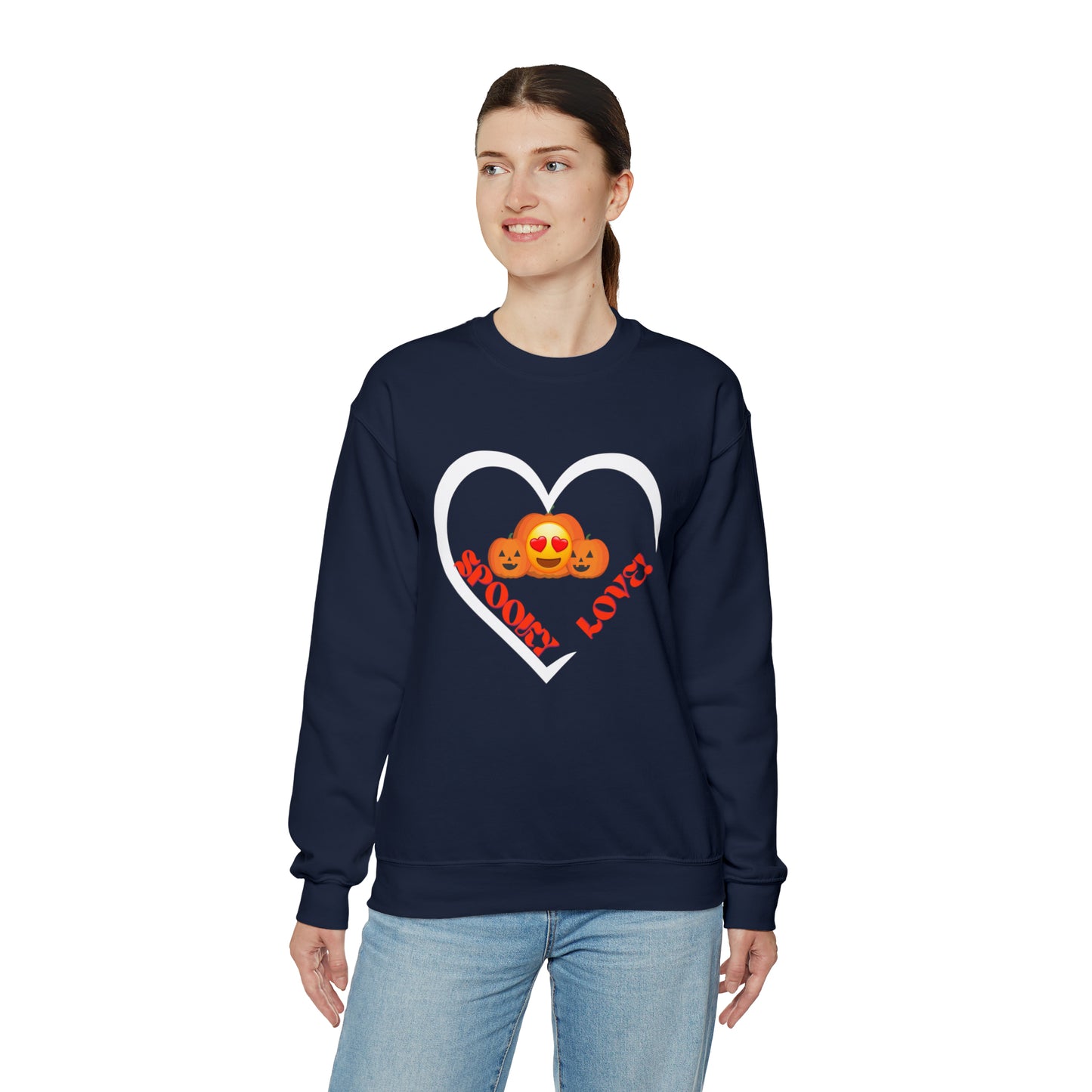 SPOOKY LOVE HEART PUMPKIN HALLOWEEN SWEATSHIRT GIFT