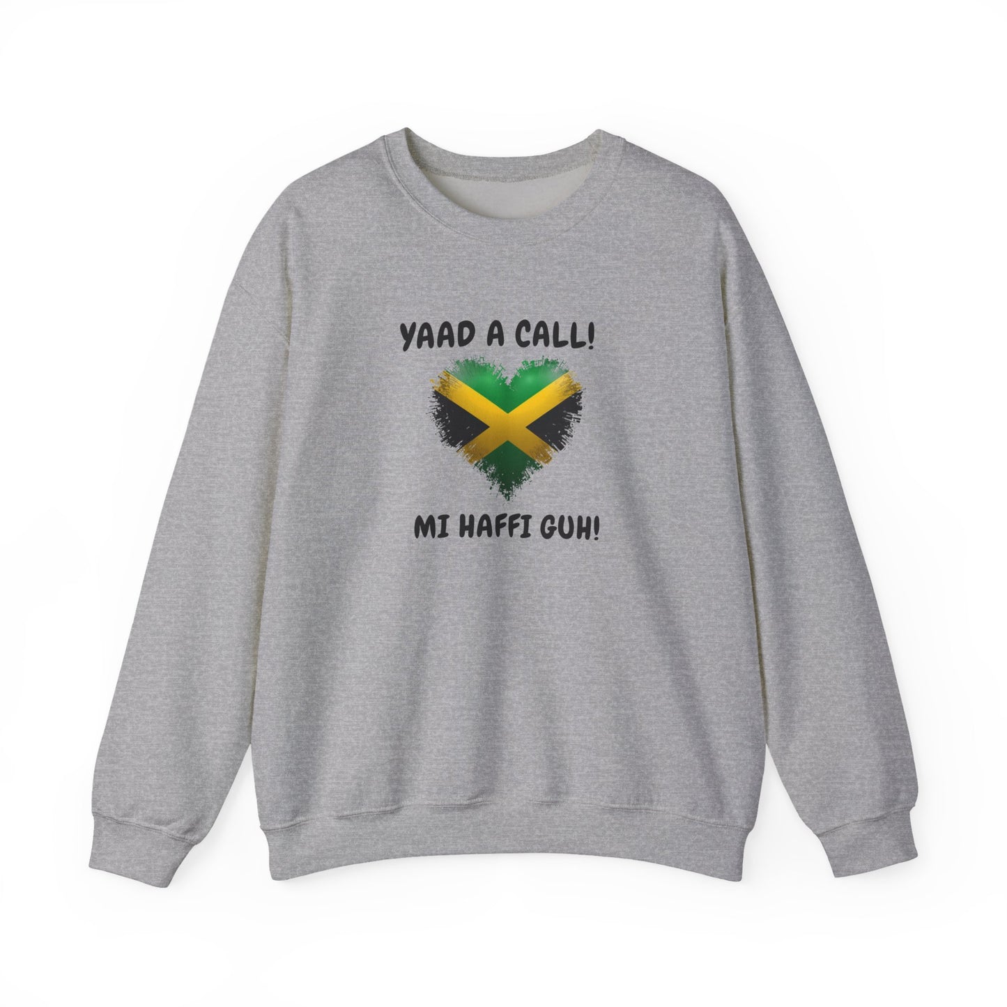 Jamaica Pride Heart Crewneck Sweatshirt – "Yaad Ah Call! Mi Haffi Guh!"