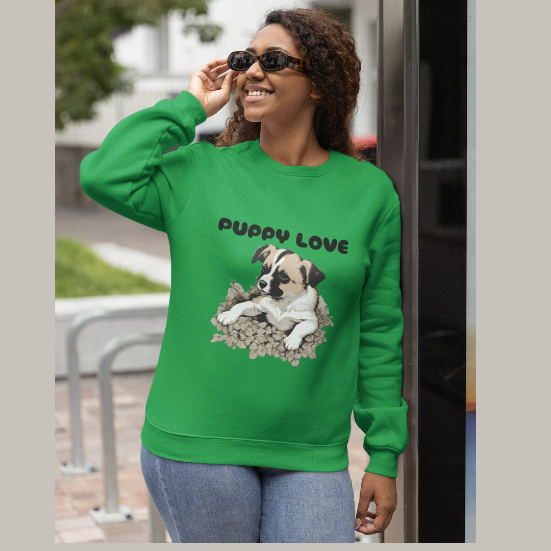 Puppy Love Puppy Pic Design Crewneck Sweatshirt