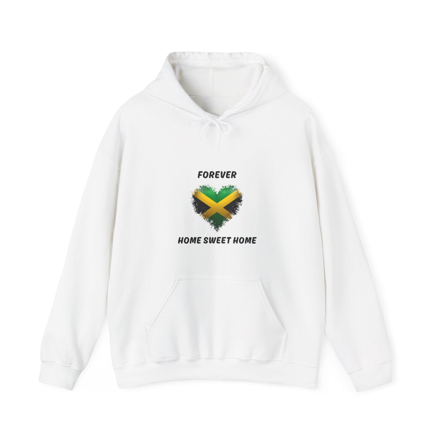 Forever Home Sweet Home Jamaican Flag Heart Hoodie Pullover