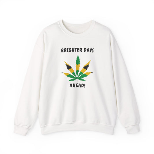 Brighter Days Ahead Jamaica Herbal Leaf Graphic Crewneck Sweatshirt
