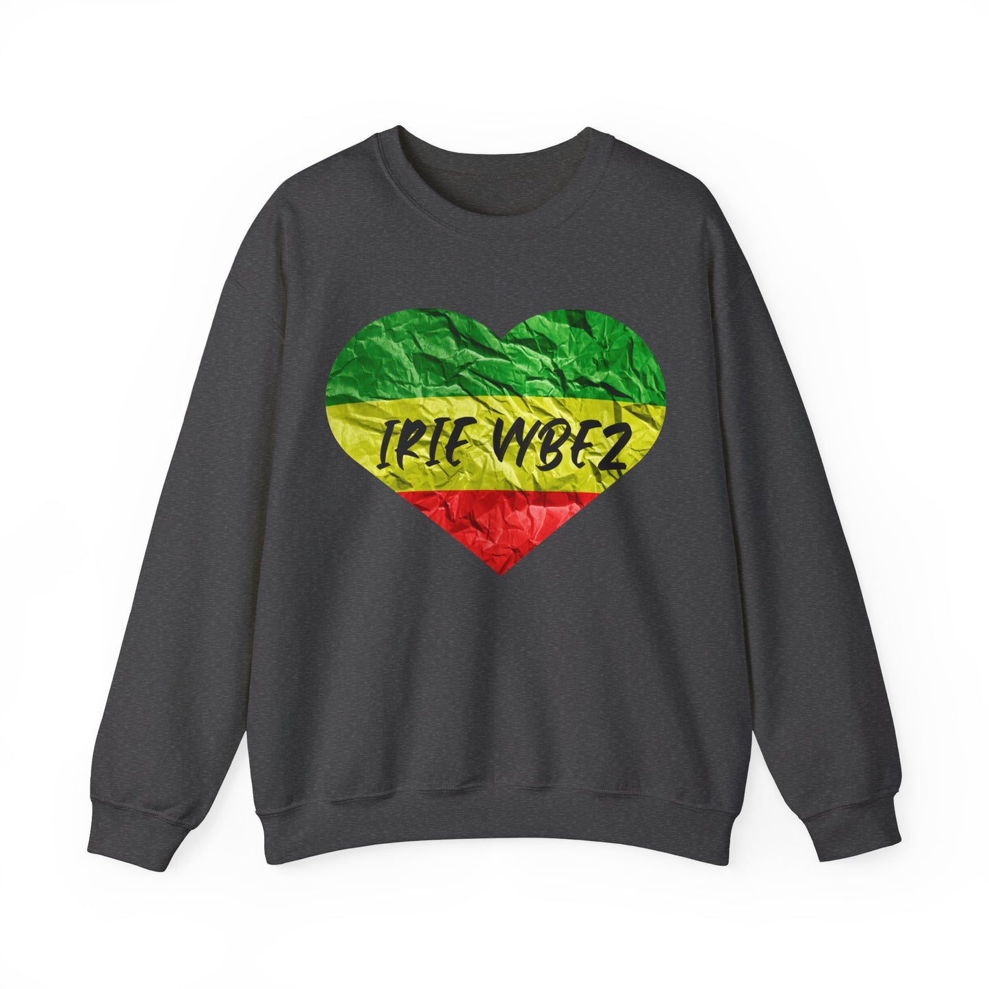 IRIE VYBEZ ROOTS COLOR HEART DESIGN CREWNECK SWEATSHIRT