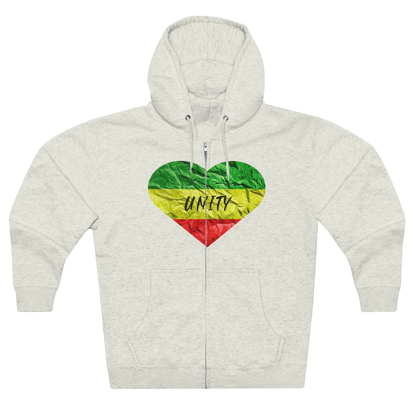 UNITY RASTA THEME HEART ZIP UP HOODIE GIFT