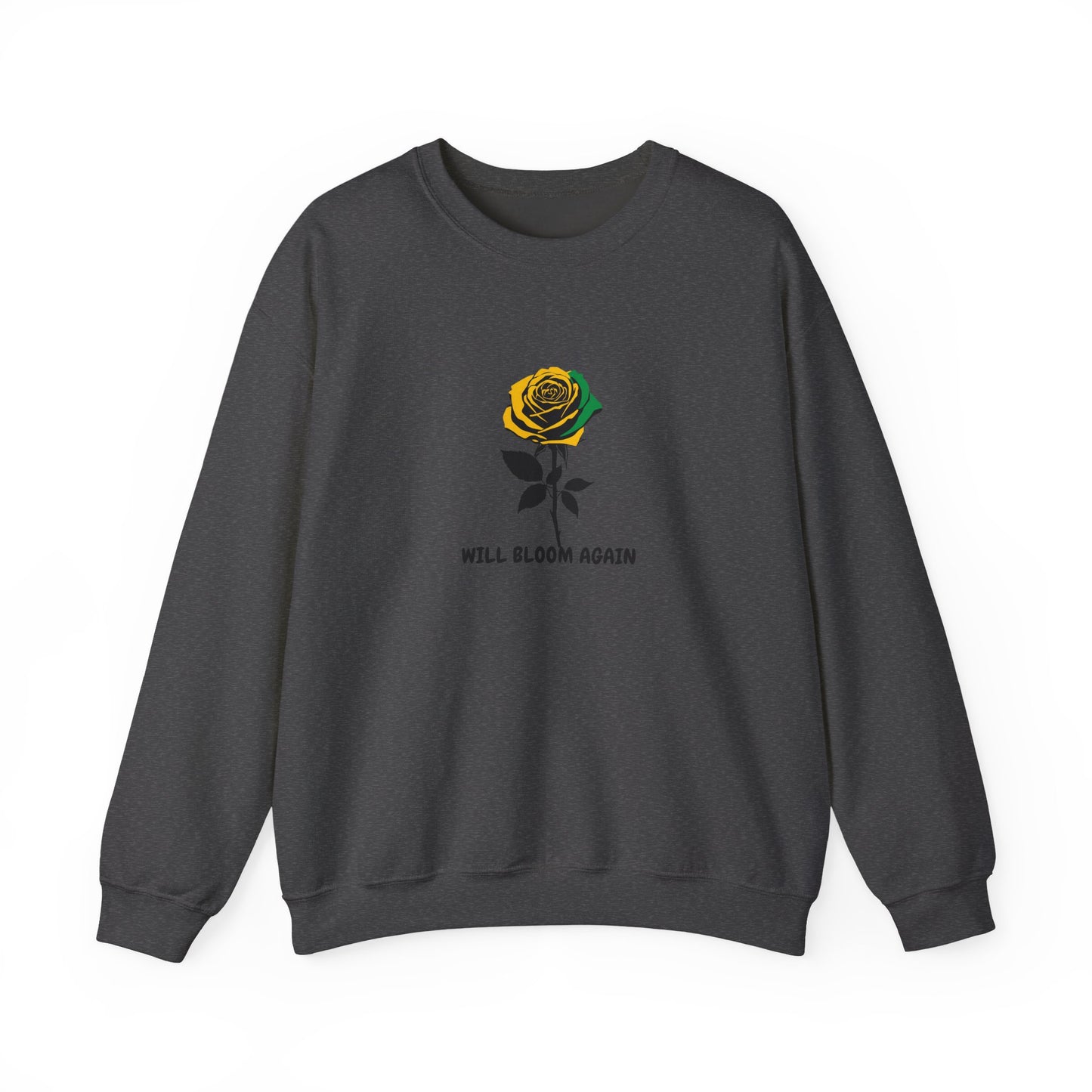 "Will Bloom Again" Rose Graphic Jamaican colors