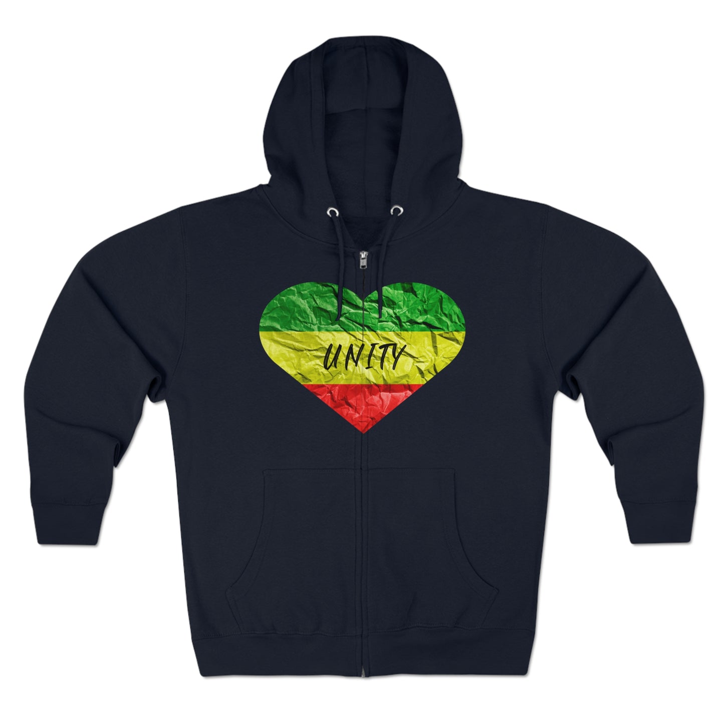 UNITY RASTA THEME HEART ZIP UP HOODIE GIFT