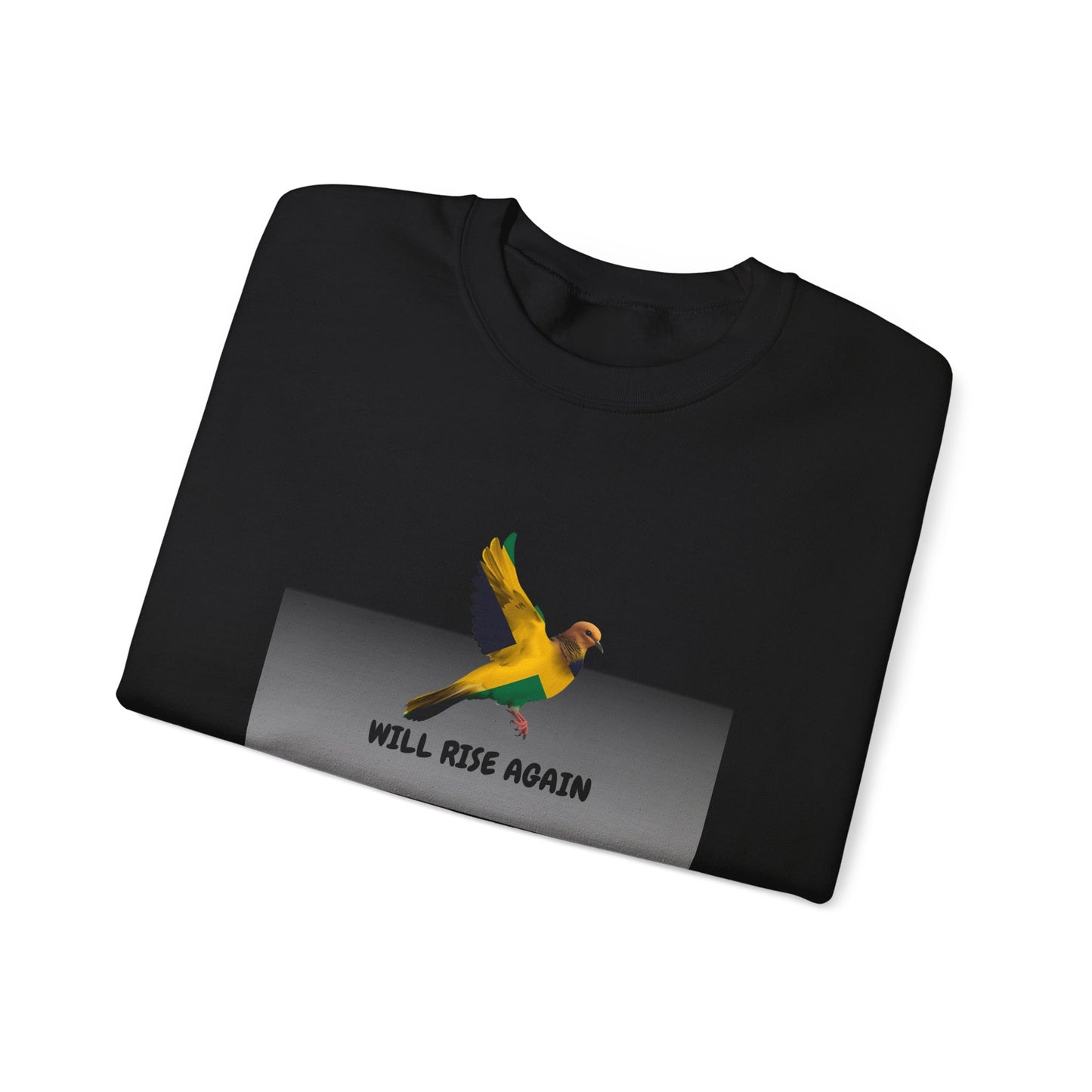 Jamaica Will Rise Again Flying Bird Inspirational Graphic Sweatshirt
