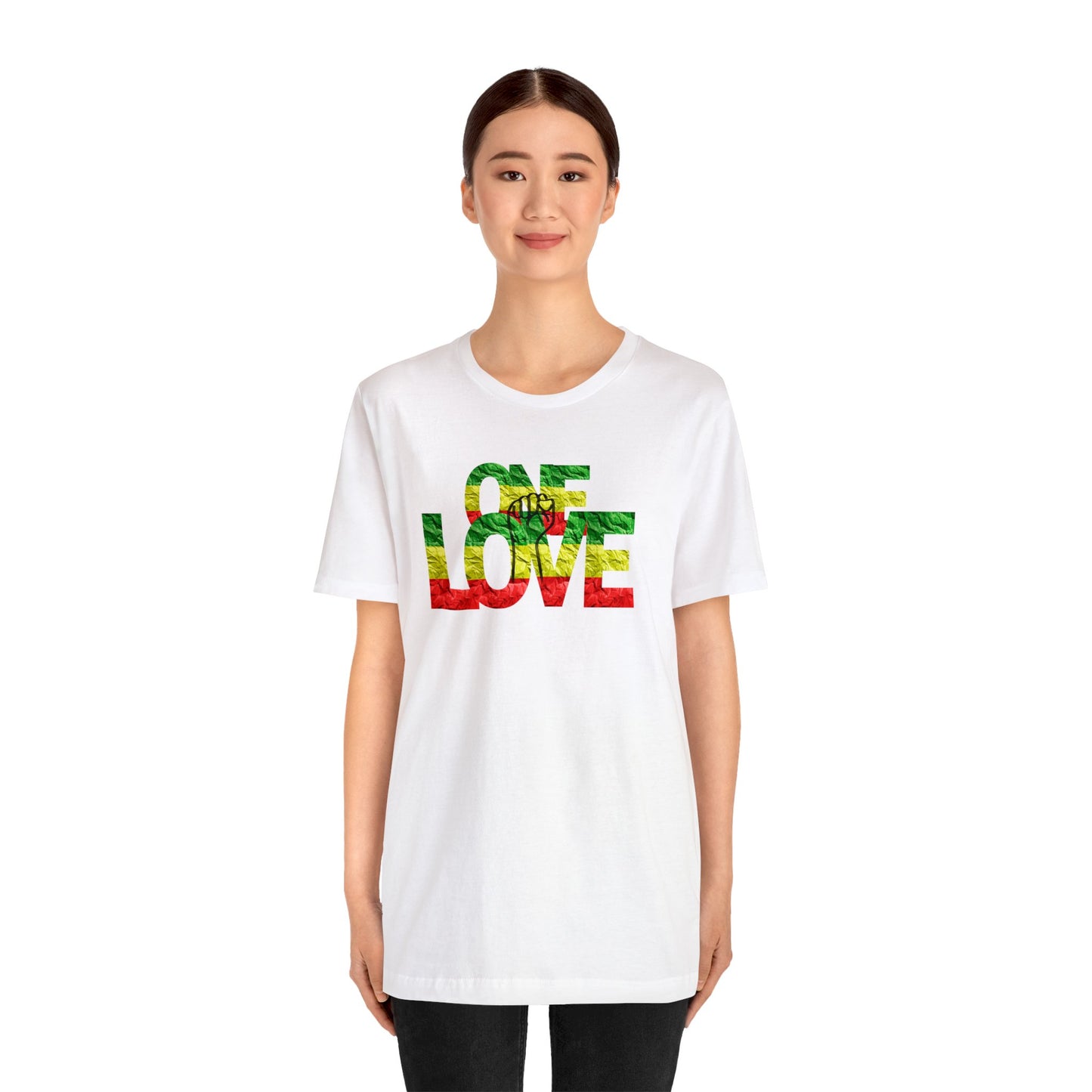 ONE LOVE AND POWER ROOTS COLOR STATEMENT T SHIRT