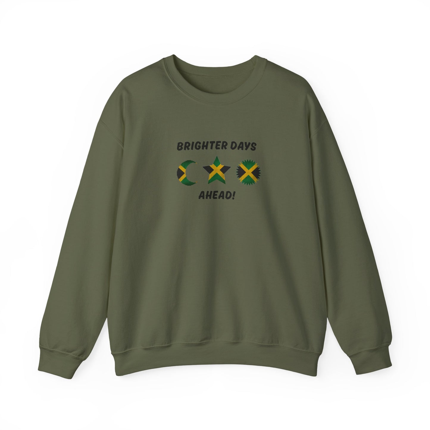 Jamaica Brighter Days Ahead Sun Moon Star Crewneck Sweatshirt