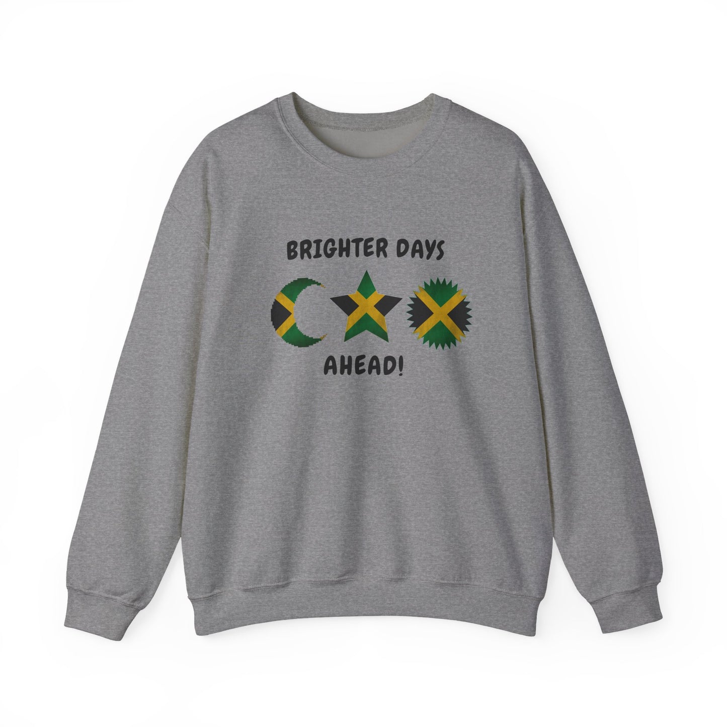 Jamaica Brighter Days Ahead Sun Moon Star Crewneck Sweatshirt