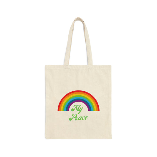 Rainbow Design Cotton Canvas Tote Bag