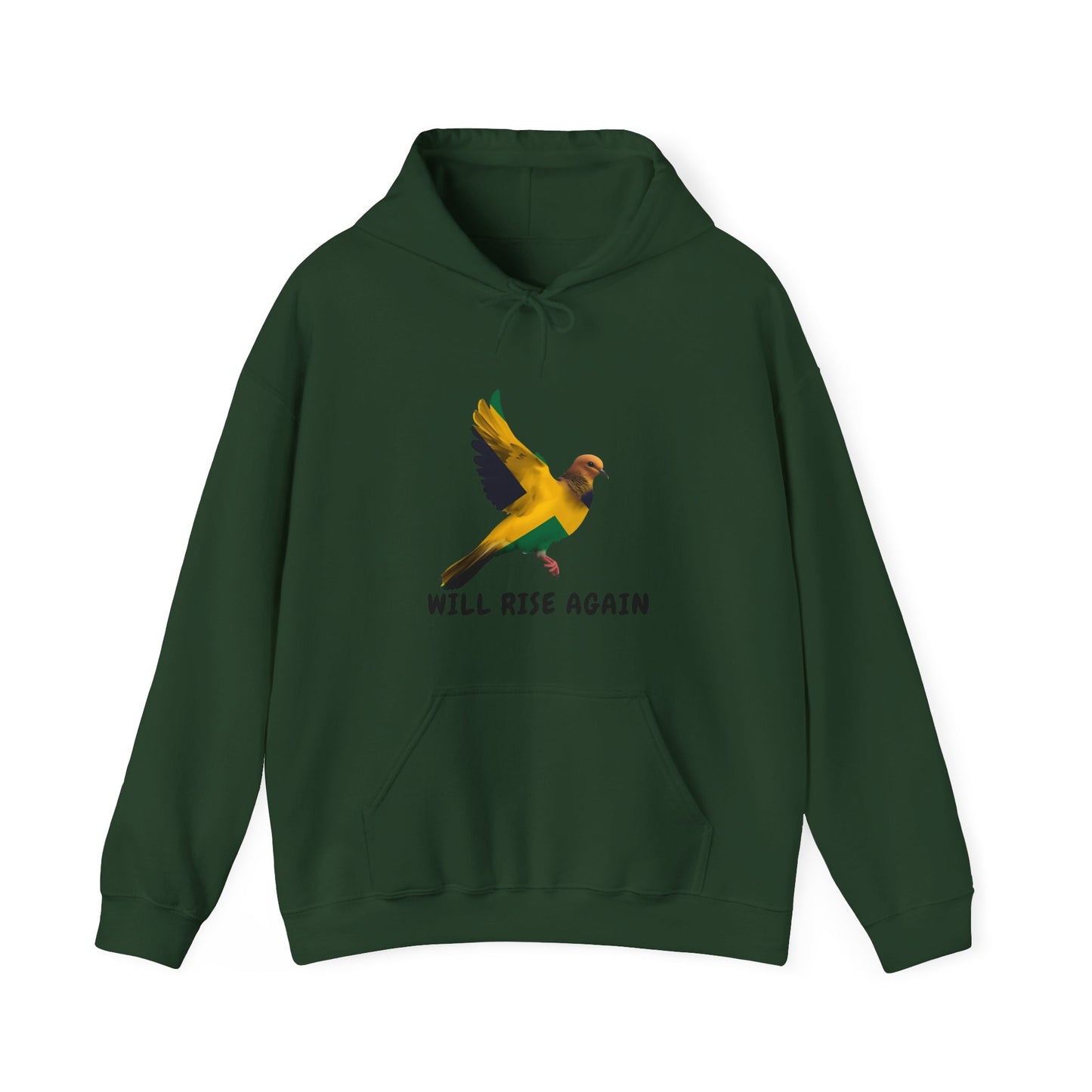 Will Rise Again Jamaica Bird Inspirational Hooded Pullover