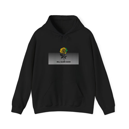 Jamaican Color Rose Of Hope "Will Bloom Again" — Graphic Hooded Sweatshirt